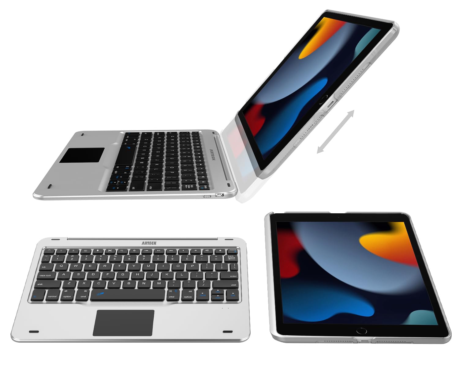 Arteck Ipad 9Th Gen 10.2 Inch 2021 Keyboard Case With Track Pad, Bluetooth Keyboard With Folio Full Protection Case And Touch Pa