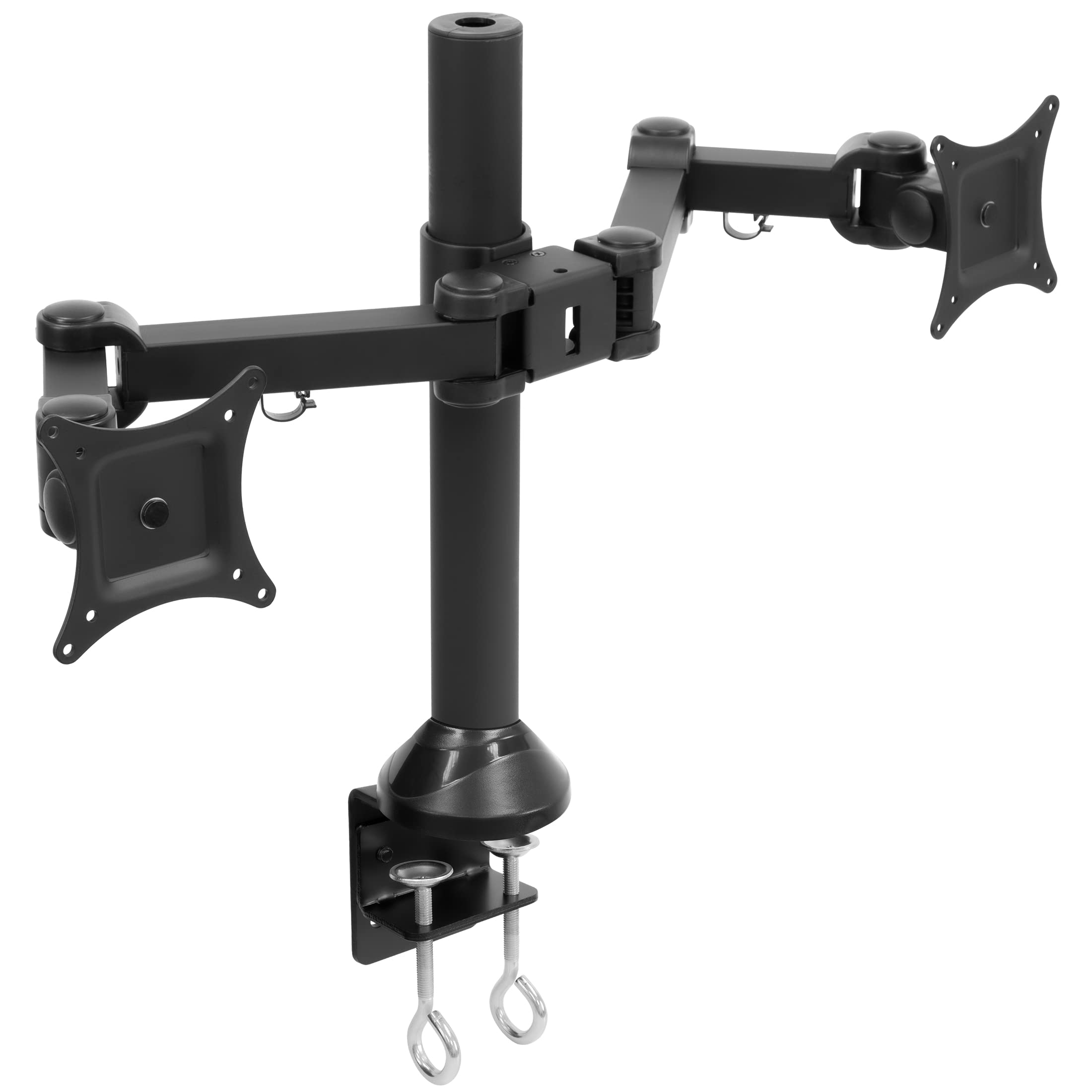 Mount It! Dual Monitor Mount | Double Monitor Desk Stand | Fits 2 Computer Screens 19 20 21 22 23 24 27 Inches | C Clamp And Gro
