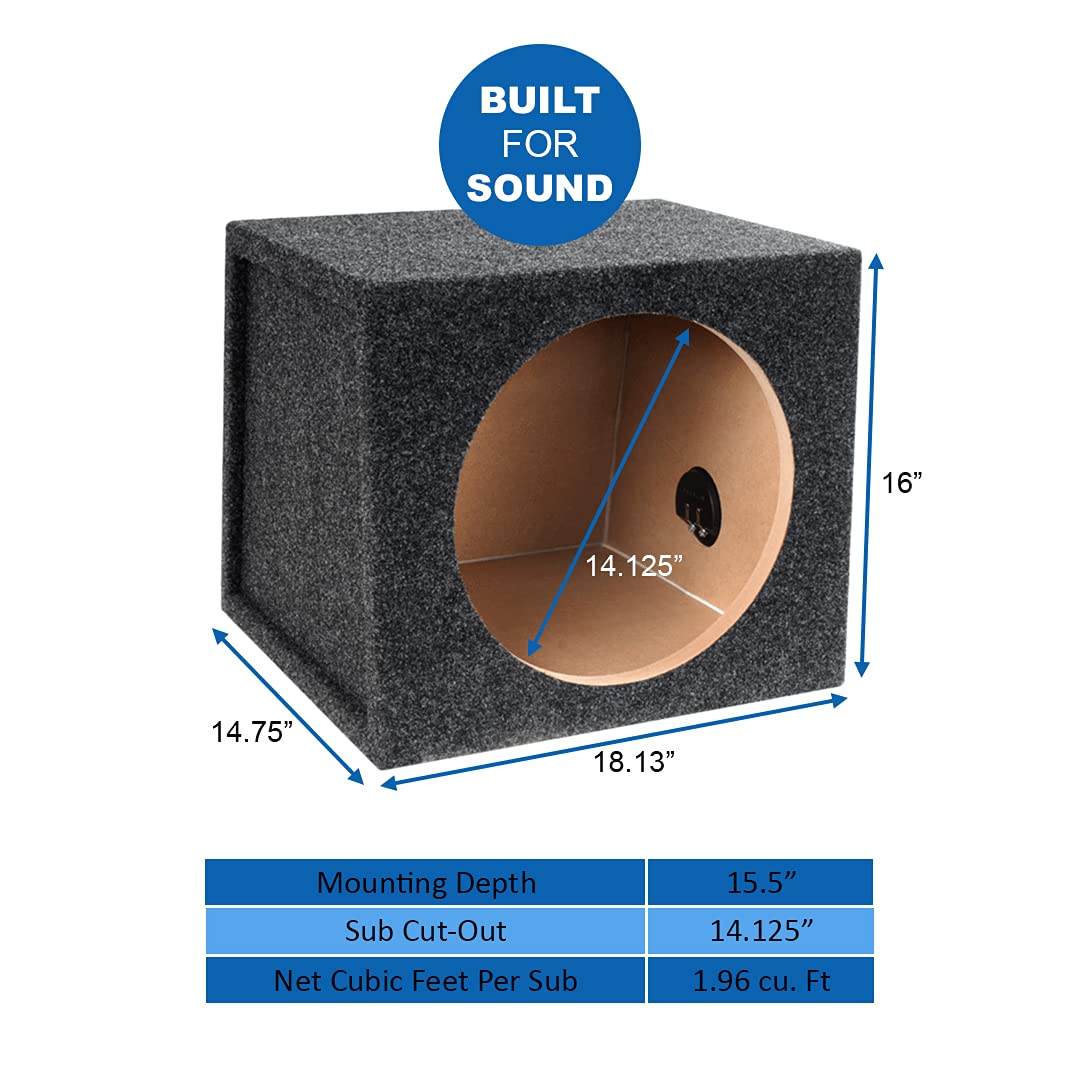 Atrend 15Sa 15    Hatchback Truck Style/Wedge Shaped/Single Sealed Subwoofer/Speaker Enclosure. Made In Usa