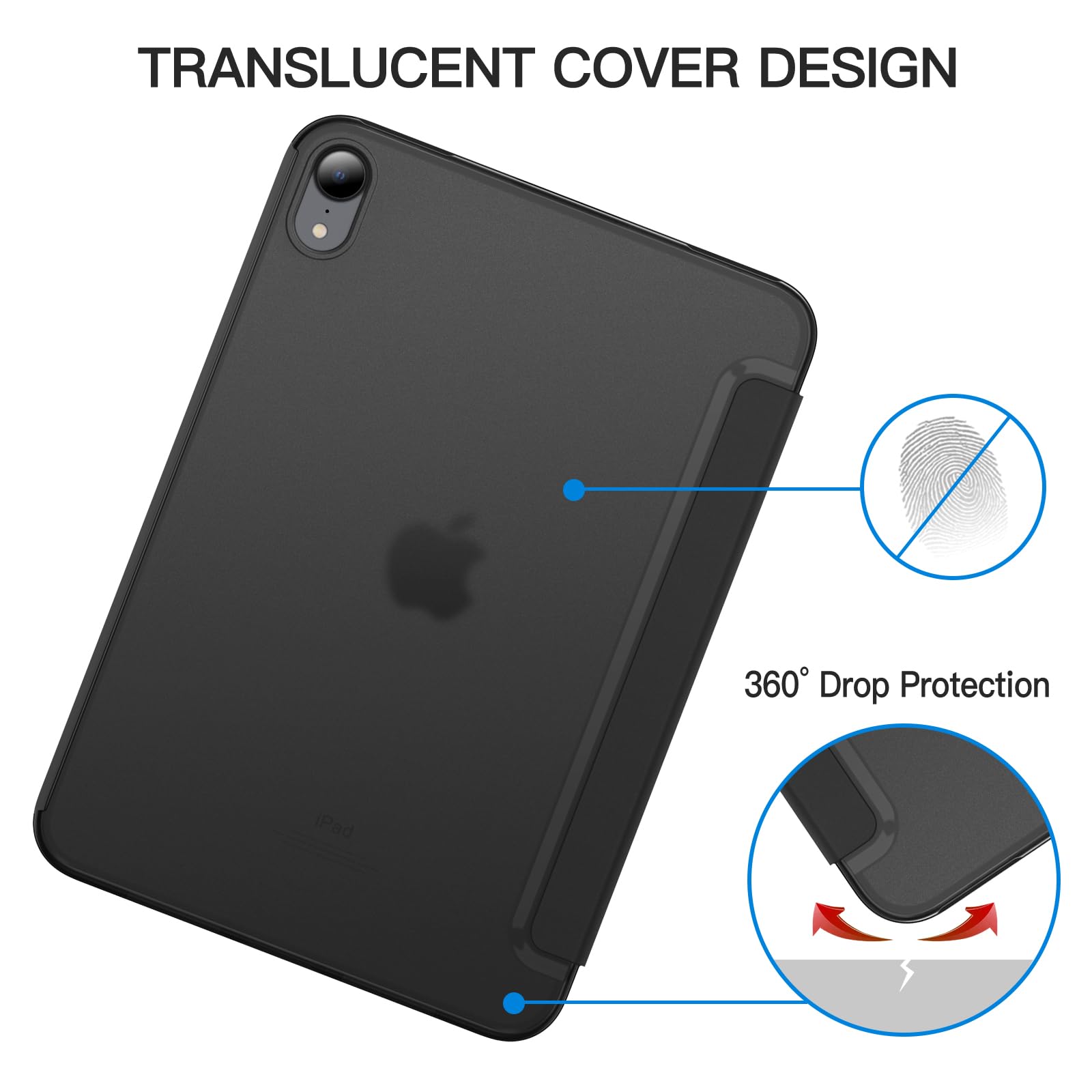 Jetech Case For Ipad Mini (A17 Pro, 2024 Model, 7Th Generation) / Mini 6 (2021 Model, 6Th Generation), Slim Stand Hard Back Shel