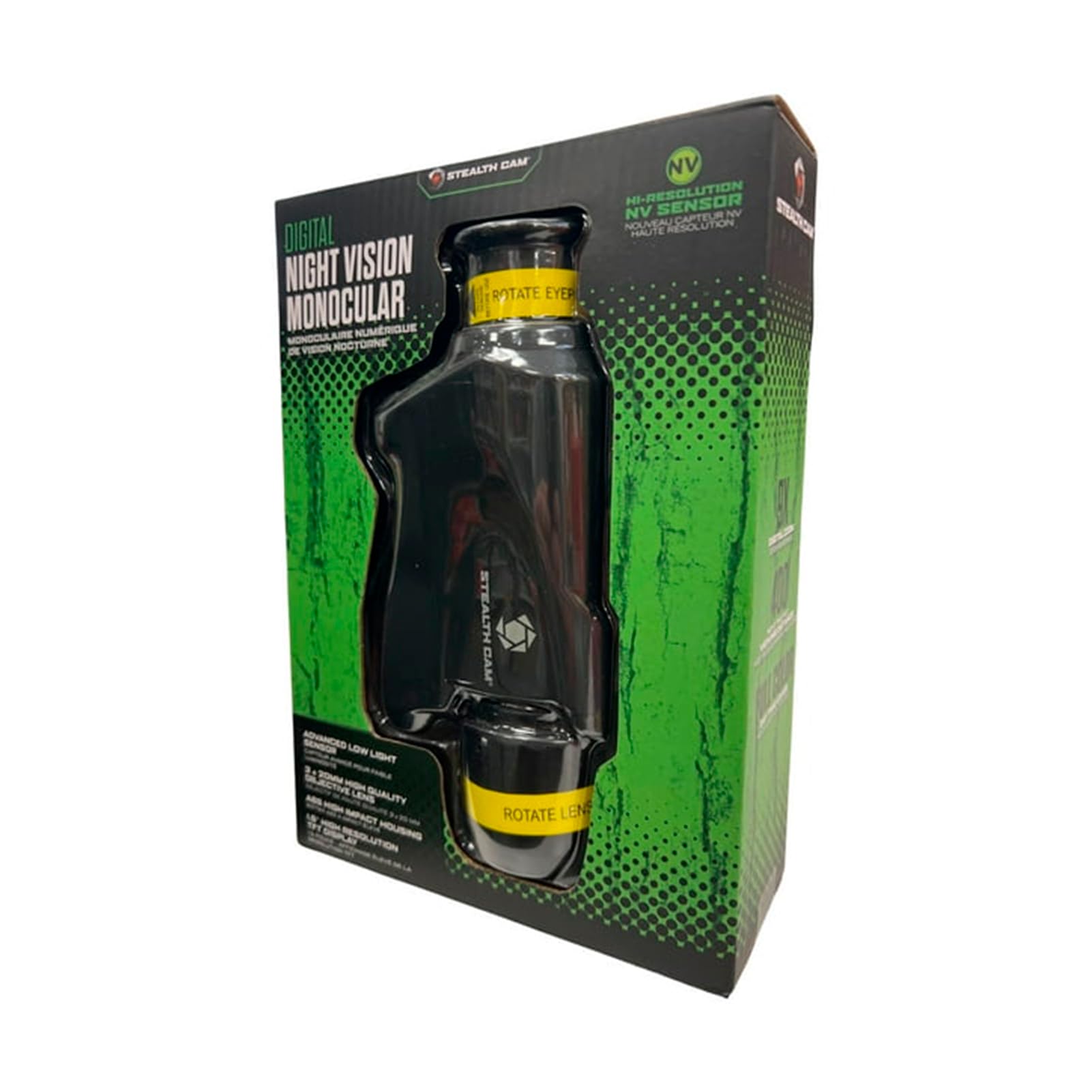 Stealth Cam Shockproof No-Slip 3X20Mm Hq Objective Lens High-Resolution 9X Infrared Filter Low Light Night Hunting Digital Monoc