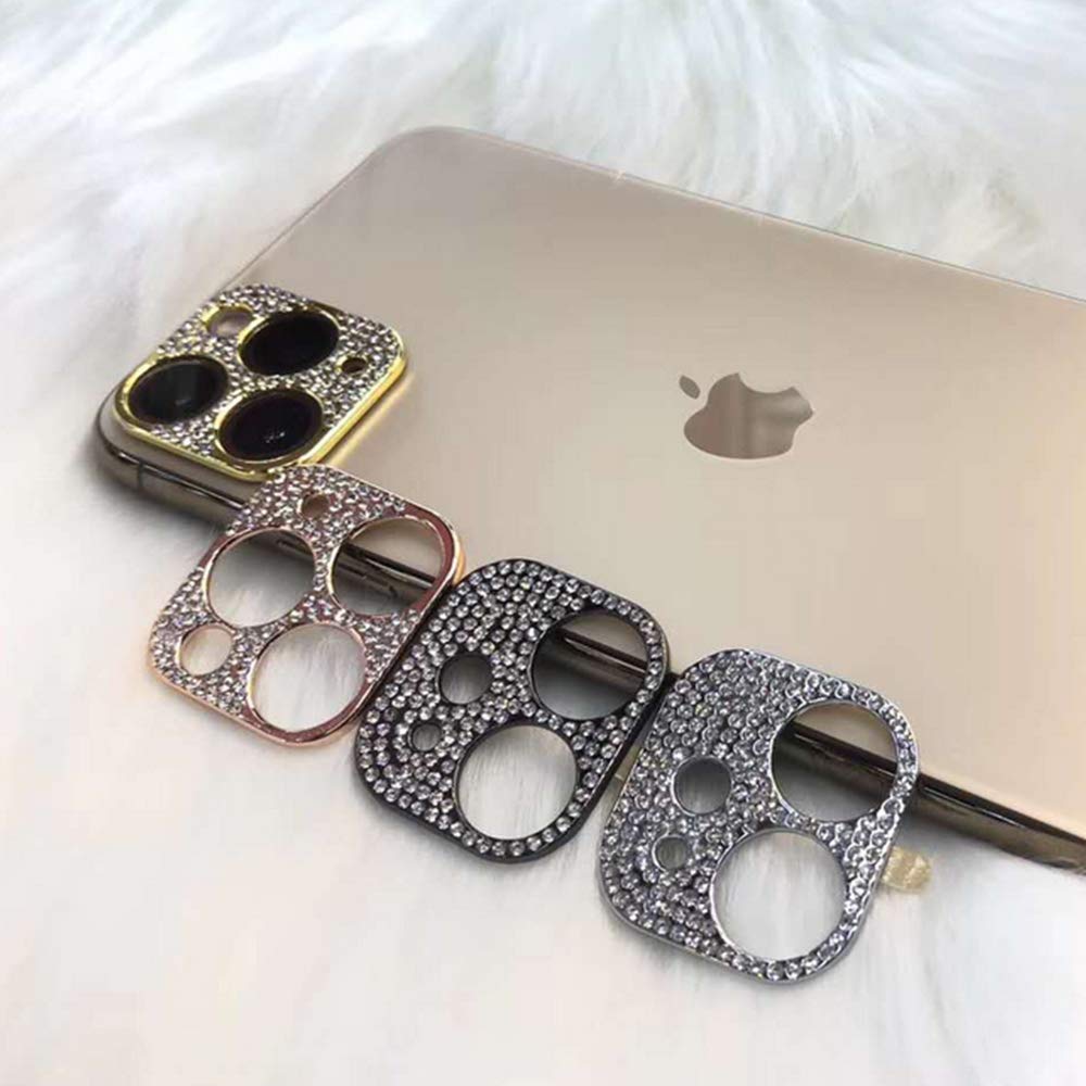 [2 Pack] Bling Crystal Camera Lens Protector For Iphone 11/Iphone 12 Mini,Lntech Glitter Diamond Rear Camera Cover 3D Bling Diam