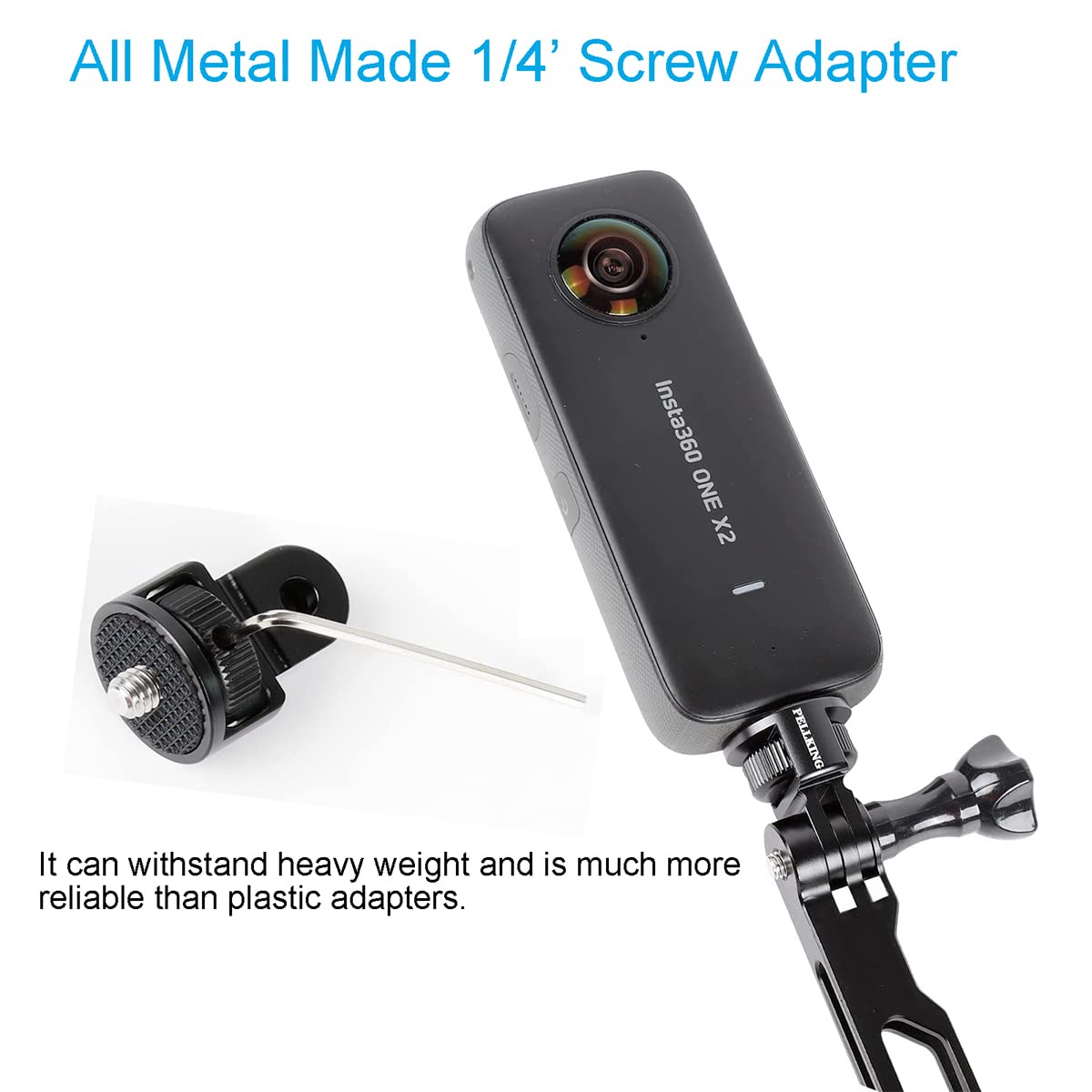 Pellking (12 Pcs) Aluminum Alloy Extension Arm Kit For For Insta360 One X3,X2,X,Metal Bike Mount Helmet Sticker Extension Arm Mo