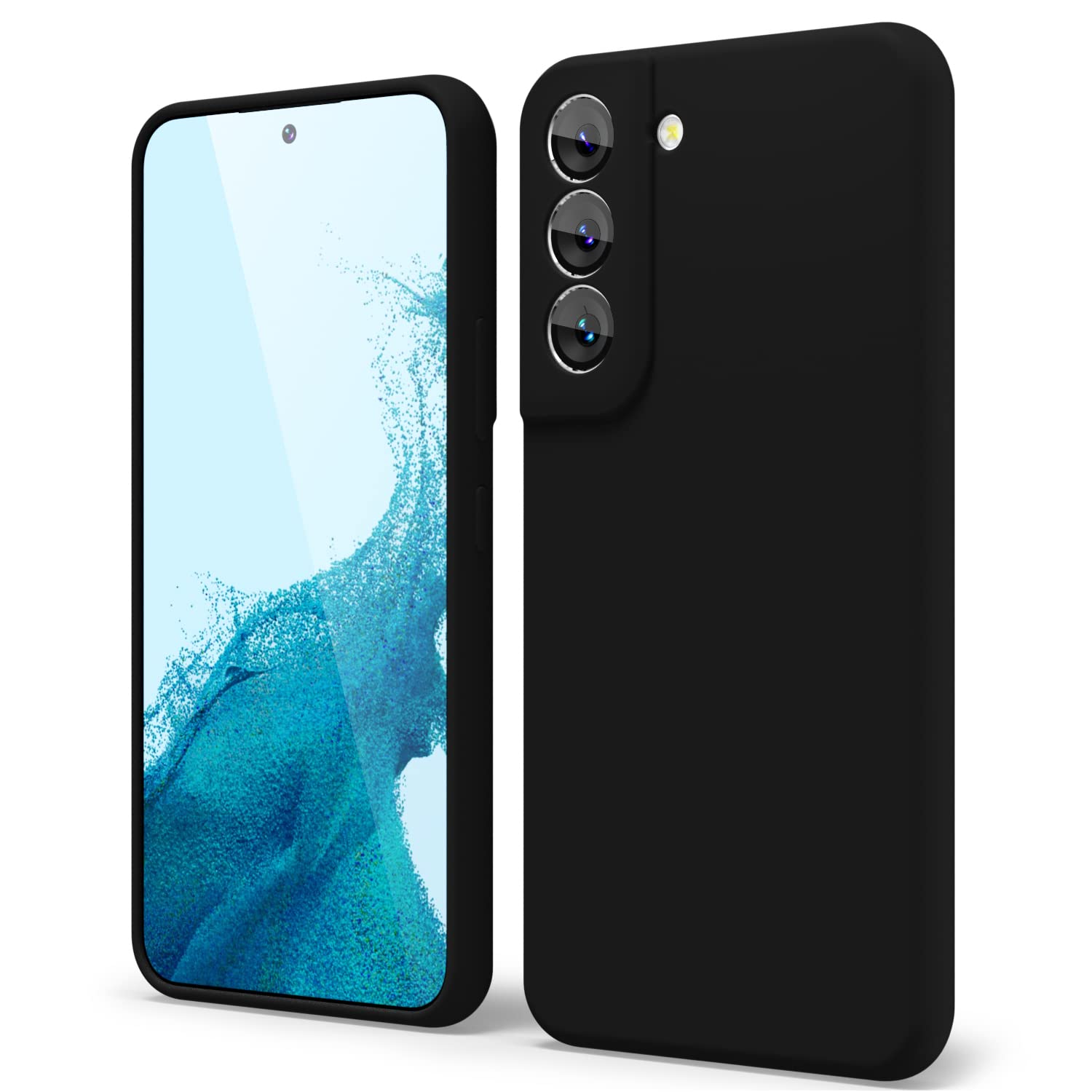 Oakxco For Samsung Galaxy S22 Phone Case Liquid Silicone, Cute Thin Slim Soft Rubber Tpu Plain Smooth Gel Cover For Women Girl A