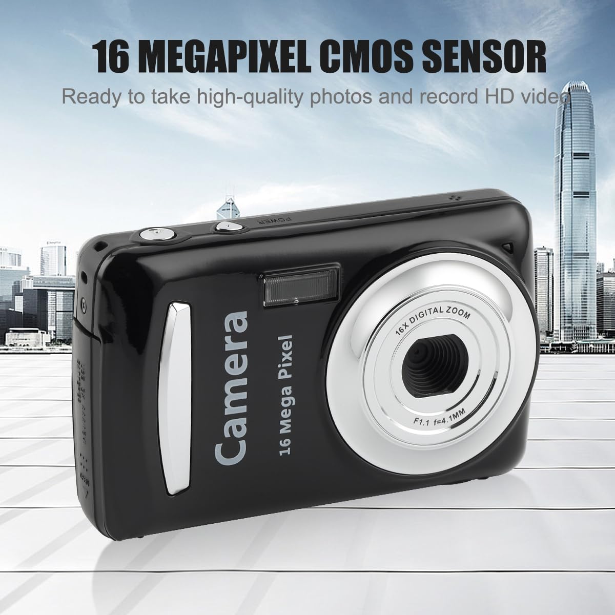 Acuvar 16Mp Megapixel Compact Digital Photo And Video Camera With 2.4'' Lcd Screen, Mic Input And Usb Media Transfer (Gold)