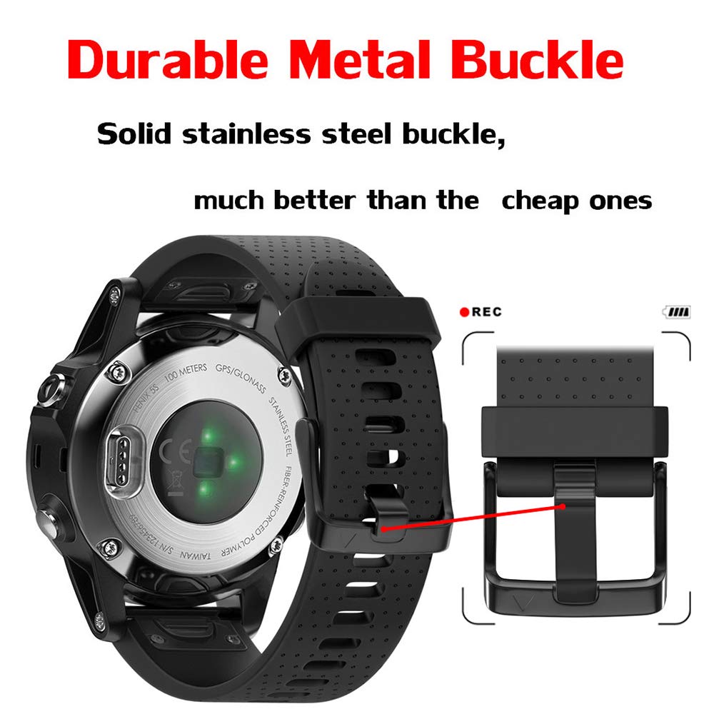 Notocity Compatible Fenix 5S Watch Band Fenix 6S Quickfit Soft Silicone Replacement Strap For Fenix 5S Plus/Fenix 6S Pro/Fenix 7