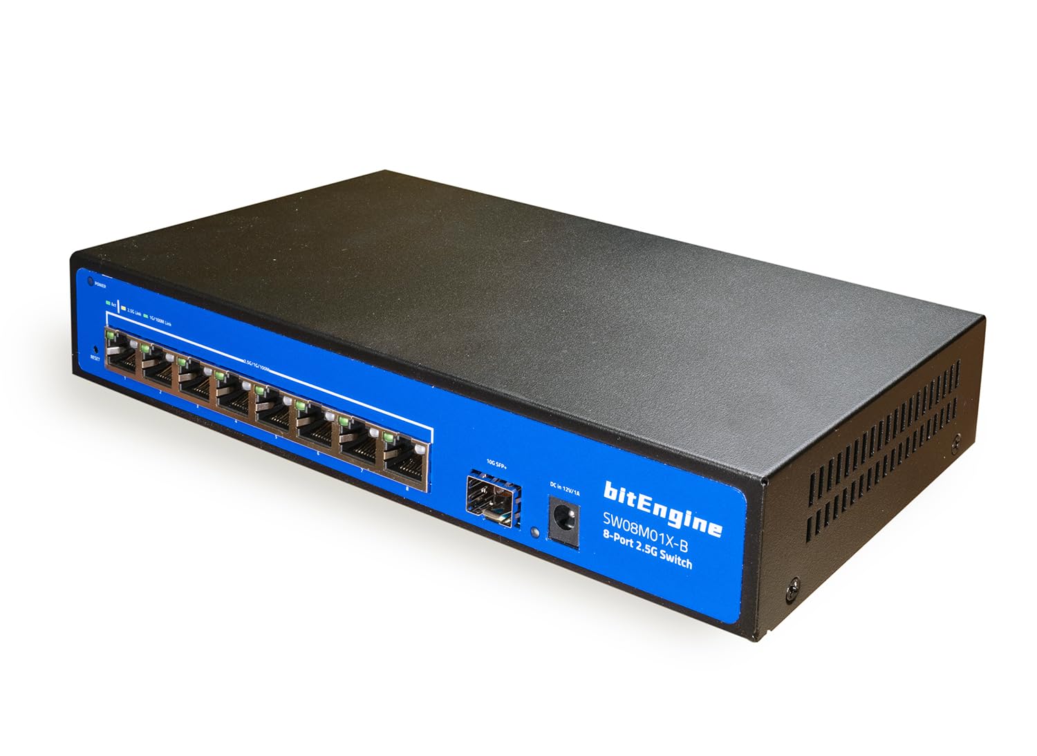 Bitengine 8 Port 2.5G Unmanaged Ethernet Switch With 10G Sfp+ Uplink, 8 X 2.5G Base T Ports, 60Gbps Switching Capacity, Metal Fa