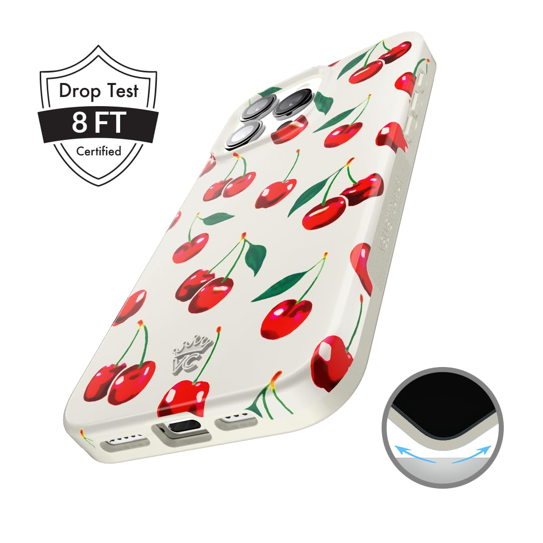Velvet Caviar For Iphone 16 Pro Max Case Cherry   Compatible With Magsafe [8Ft Drop Tested]   Red Cherries