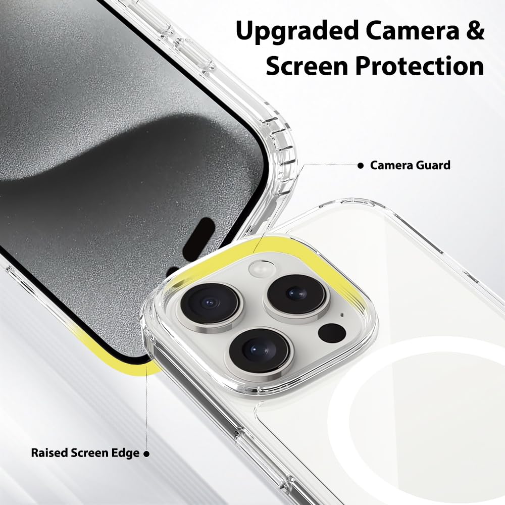 Pinlisheng Magnetic For Iphone 16 Pro Case [Compatible With Magsafe] Shockproof Transparent Slim Phone Case For 16 Pro 6.7 Inch,