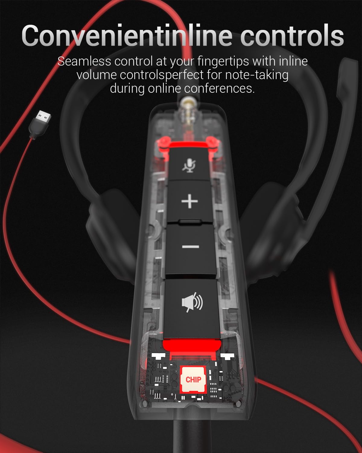 Nubwo Usb Headset With Microphone For Laptop Pc, Headphones With Noise Cancelling Microphone For Computer, On Ear Wired Office C