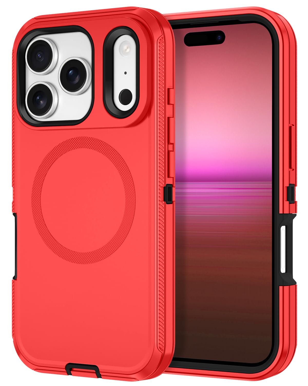 I-HONVA for iPhone 17 Pro Max Case [Compatible with MagSafe] Shockproof 3-Layer Full Body Protection [Without Screen Protector] 