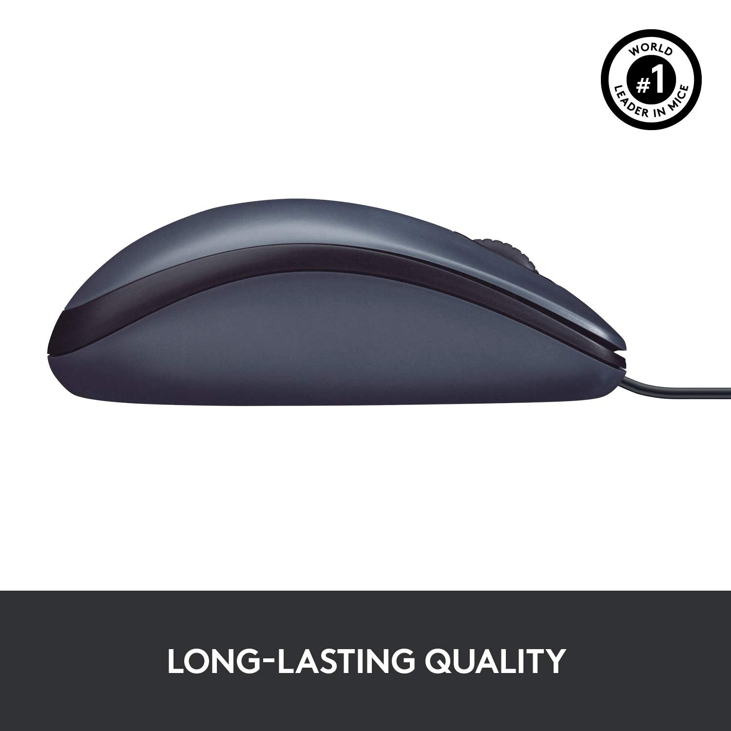 Logitech B100 Corded Mouse, Wired Usb Mouse For Computers And Laptops, Right Or Left Hand Use   Black