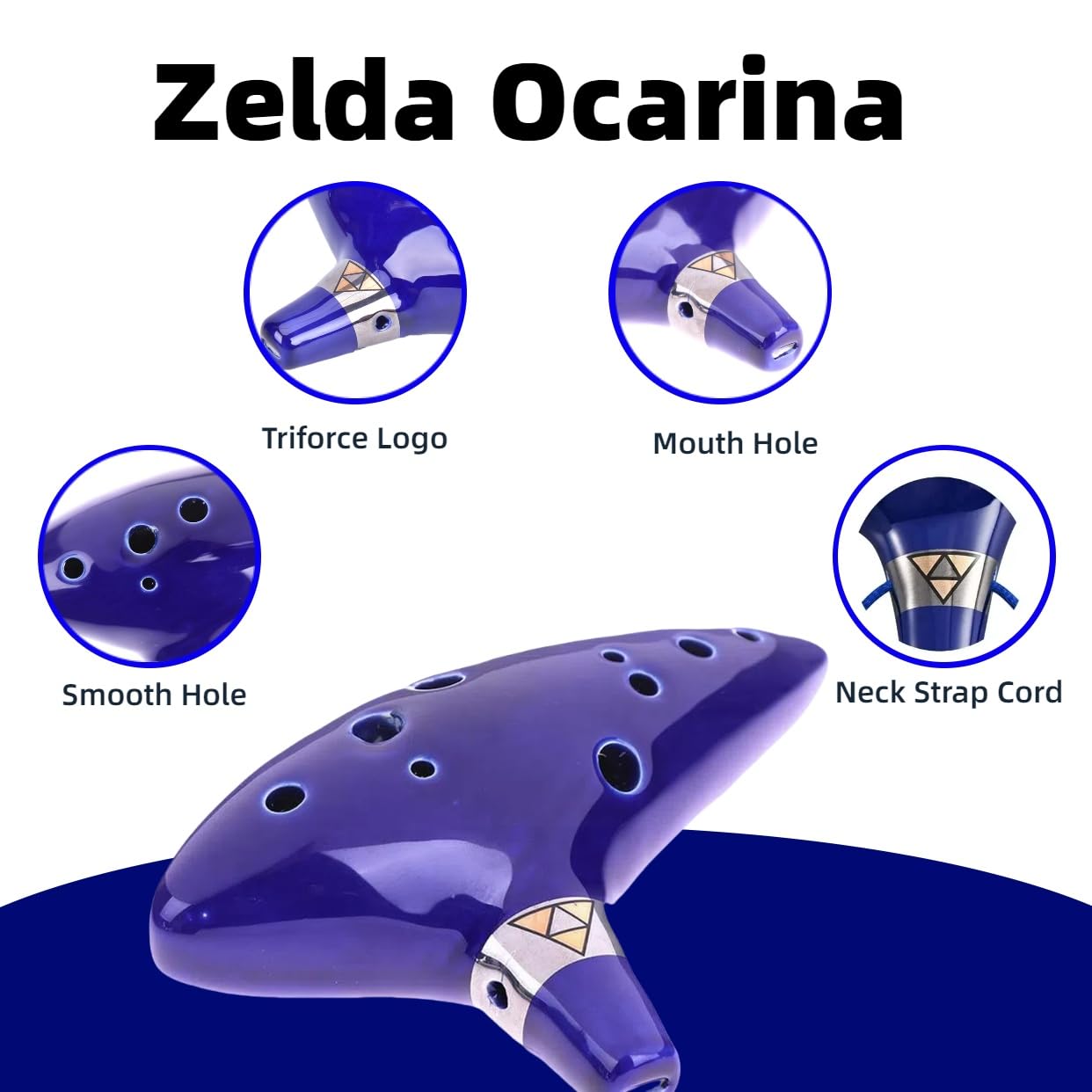 Dhwebwlp Zelda Ocarina Of Time(Songs From The Legend Of Zelda) 12 Hole Alto C Ocarina Instrument Gift For Zelda Fans Beginners W