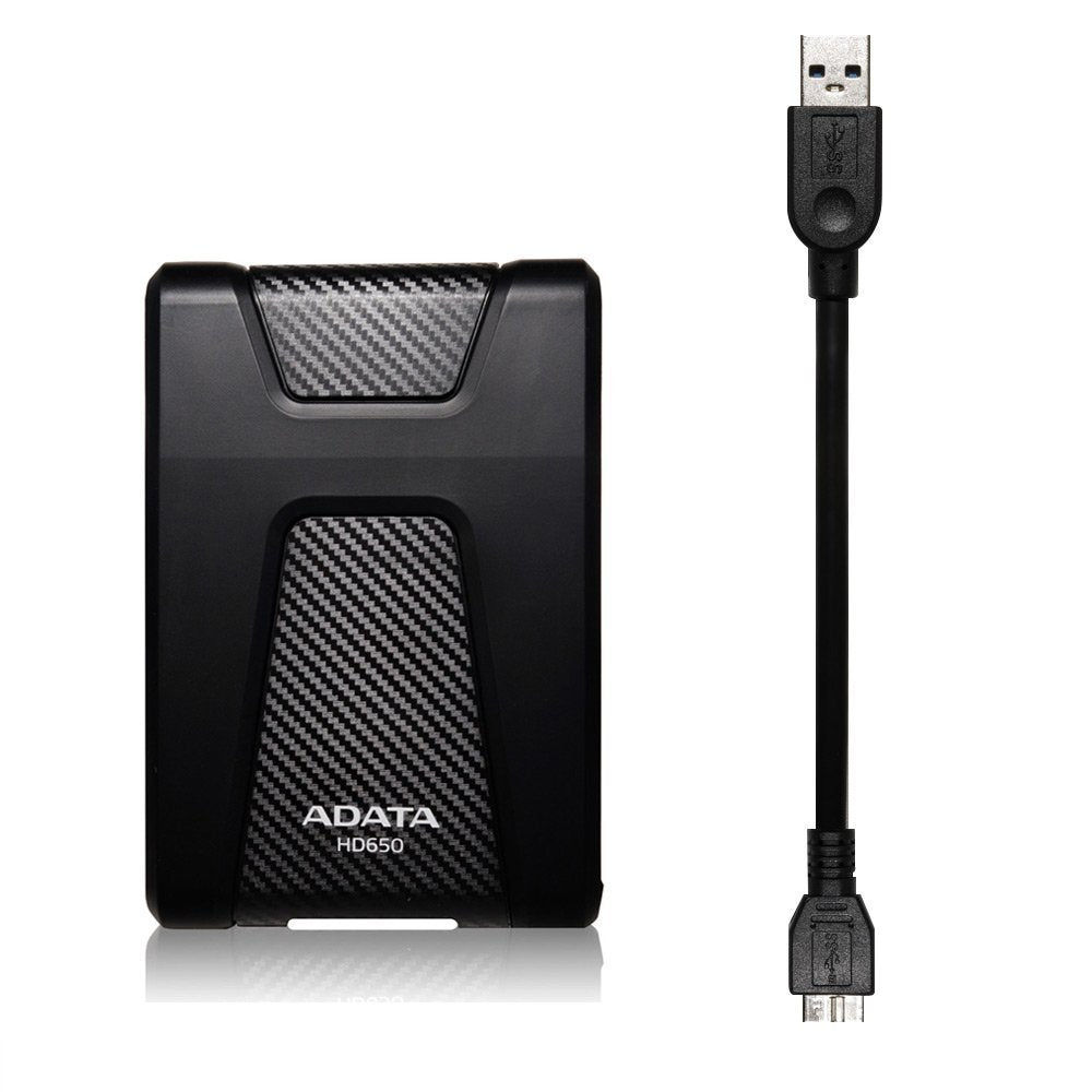 Adata Hd650 1Tb Anti-Shock External Hard Drive, Black (Ahd650-1Tu31-Cbk)