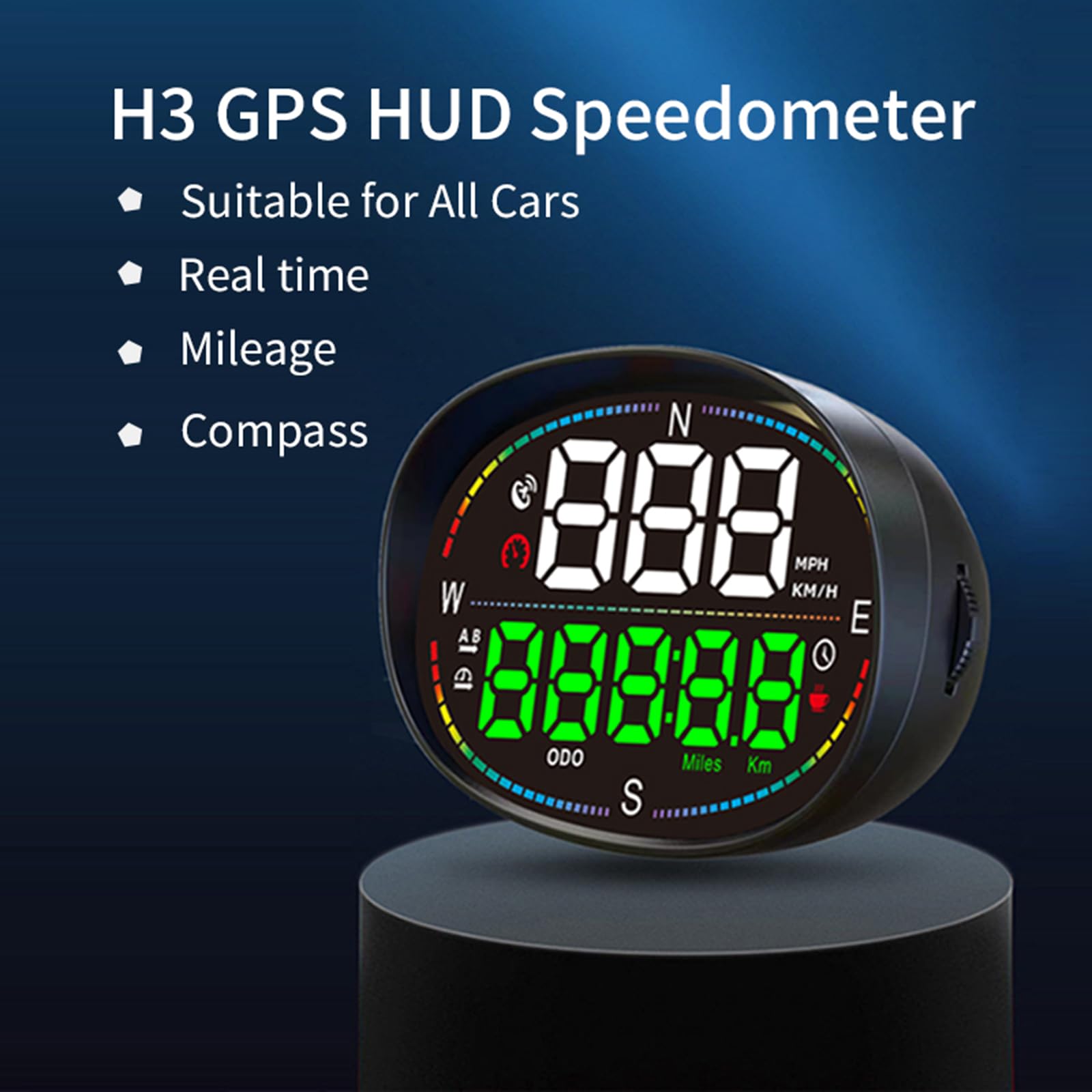 Yaouzicn New Gps Speedometer, Hud For Car Display Speed, Heads Up Display Mph, Car Digital Speedometer, Multi Function Speed Dis