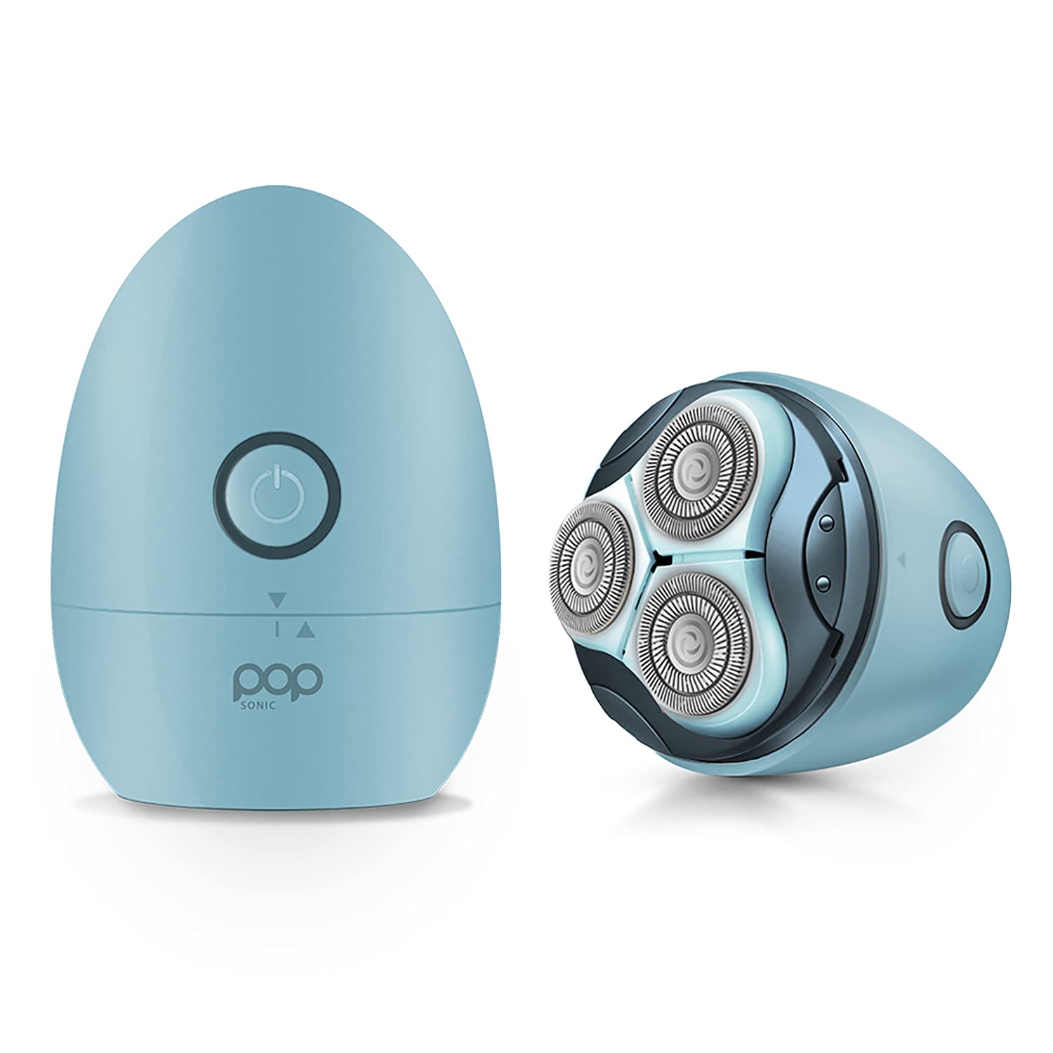 Pop Sonic Moon Shaver (Slate)   Face & Body Shavers For Men & Women   3 Floating Rotary Heads Face Shaver W/Removable Cap   Long