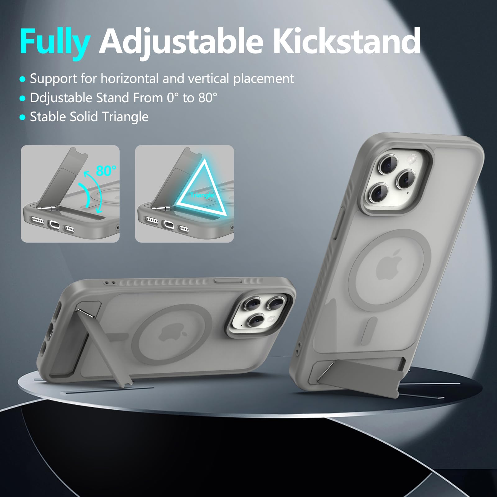 For Iphone 12 Pro Max Case: [Fit For Magsafe] Strong Magnetic & Invisible Stand, Military-Grade Protection With Screen Protector