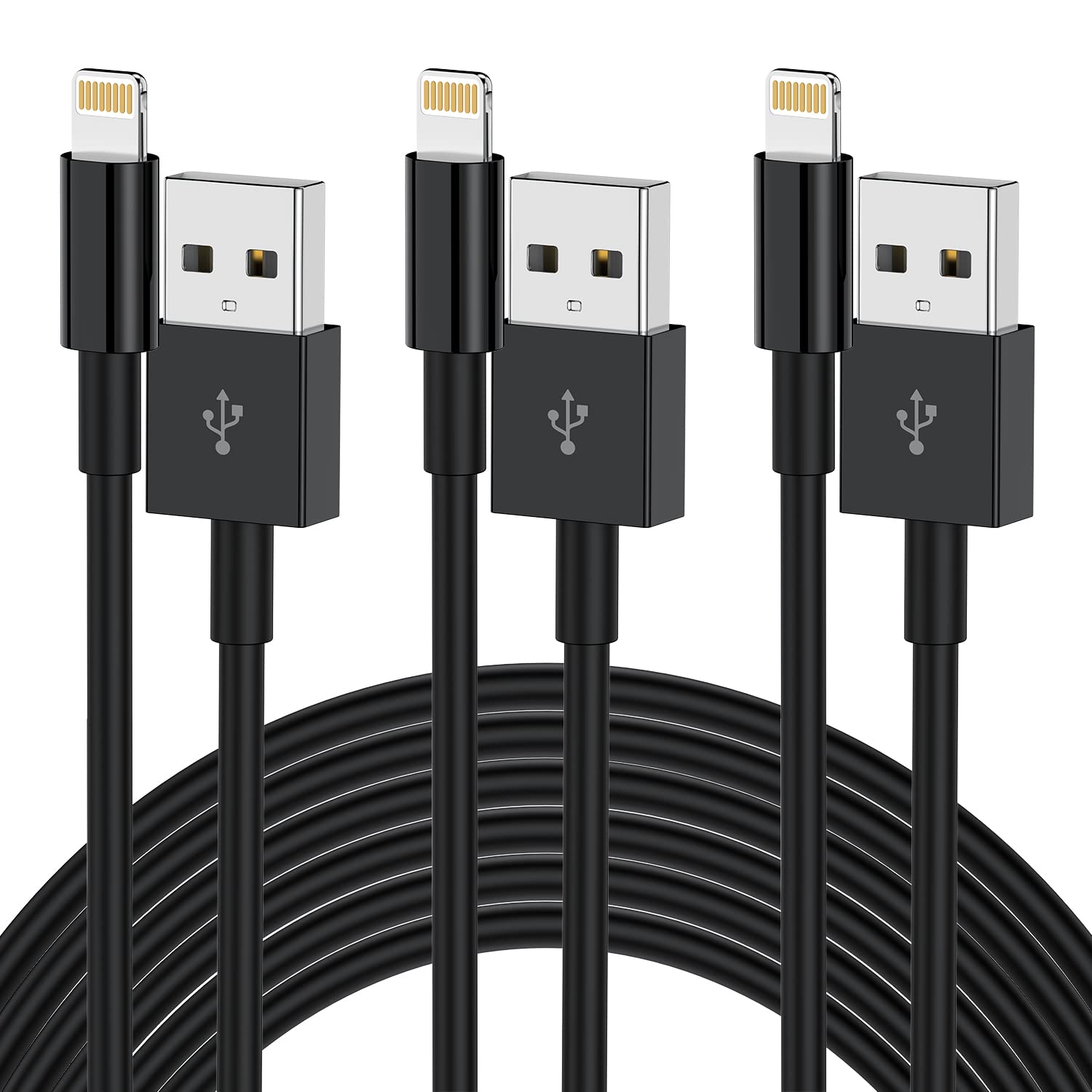 Iphone Charger Cable 10 Ft [Apple Mfi Certified], Qziiw 3Pack 10 Feet Long Usb A To Lightning Cable, Apple Charging Power Cord 1