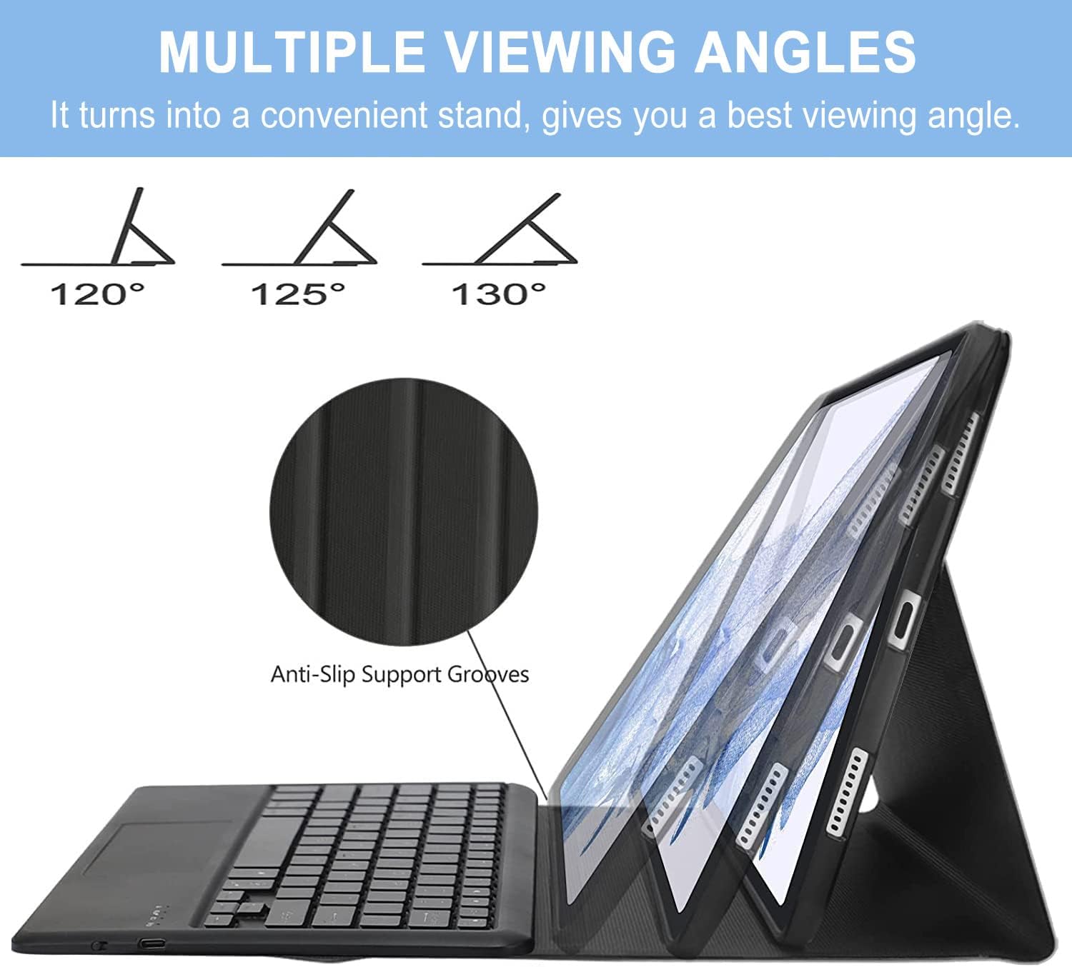 Yehobu Samsung Galaxy Tab S8 Plus/S7 Fe/S7 Plus Keyboard Case 12.4     Smart Trackpad  7 Color Backlight  Detachable Bluetooth K