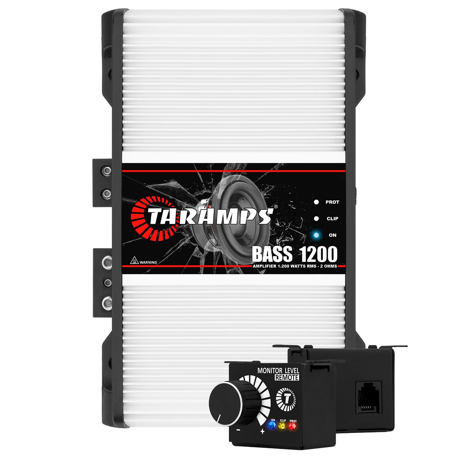 Taramps BASS 1200 1 Ohm 1 Channel Mosfet Amplifier 1200 Watts RMS, Monoblock, Crossover, Bass Boost, RCA/High Level Input, Class