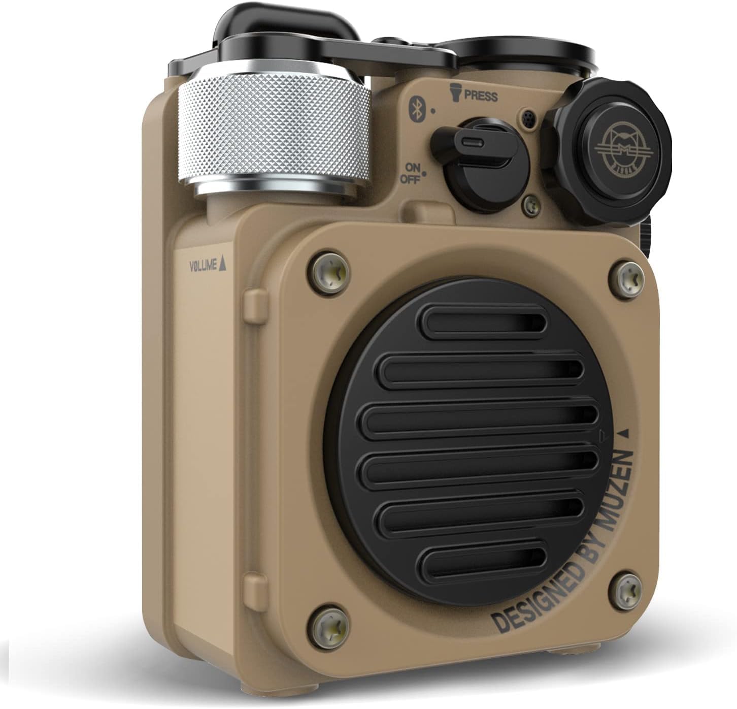 Muzen Portable Bluetooth Speaker, Wild Mini Rugged Travel Outdoor Speaker, Wireless Waterproof IPX5 with Flashlight, Stereo Soun