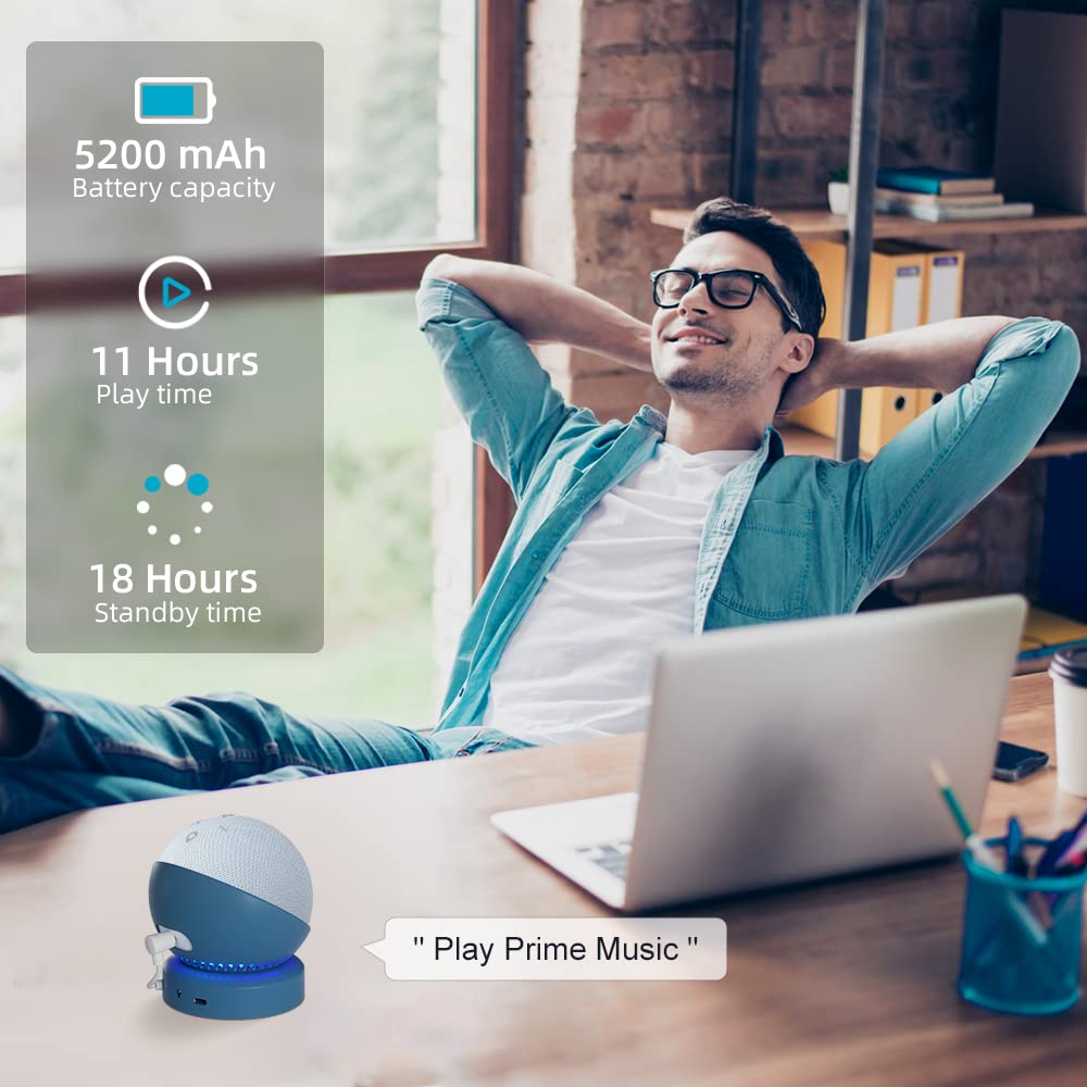 Liboer Battery Base For Echo Dot 5Th Generation Make Echo Dot 4Th Portable Echo Dot 5Th And Homepod Mini 2 Stand Accessories