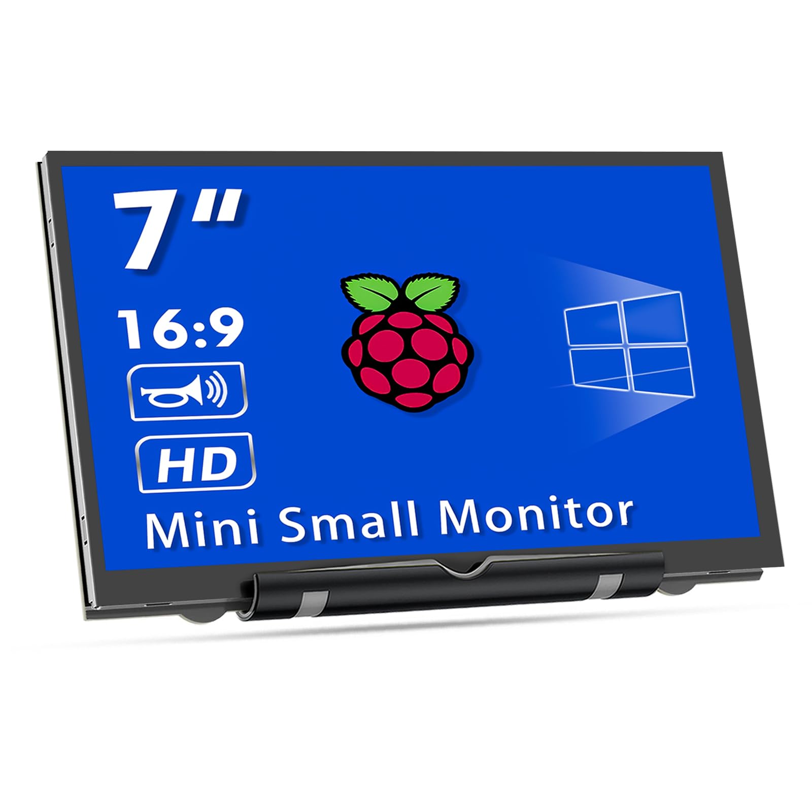 HMTECH 7   Raspberry Pi Screen, 800x480 HDMI Small Monitor with Dual-Speaker, LCD Screen Display for Raspberry Pi 4/3/2/Zero/B