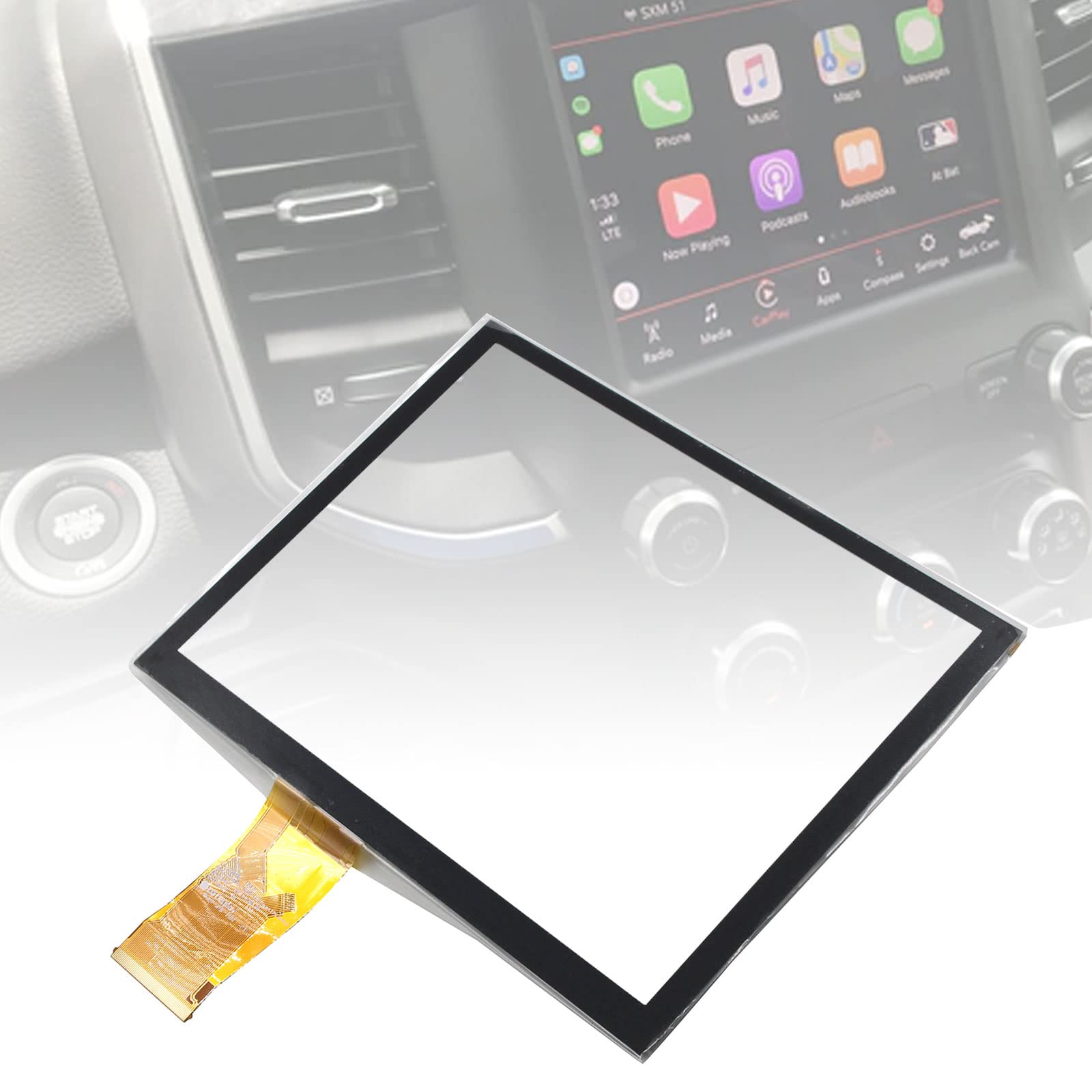 8.4'' Uconnect Touch Screen Digitizer Replacement For Radio Navigation Fit For 2017 2021 Ram 1500 2500 3500/Jeep Grand Cherokee 