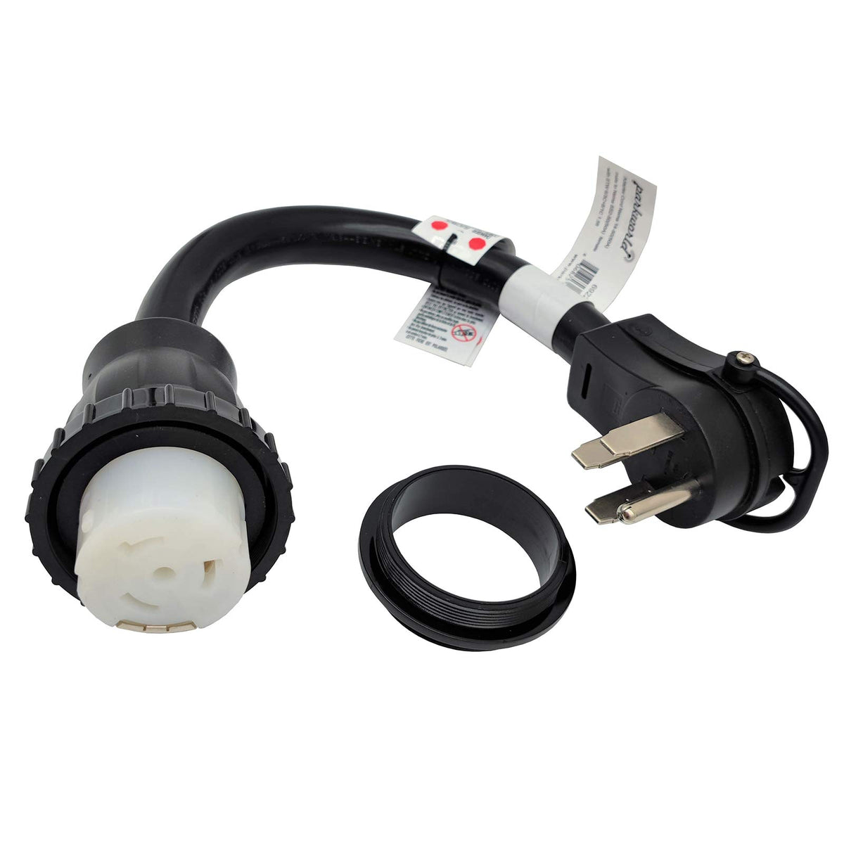 Parkworld 692248 Rv 50A Shore Power Extension Cord Adapter, 50Amp Camper Plug 14 50P To Ss2 50R Marine Twist Lock Receptacle (1.