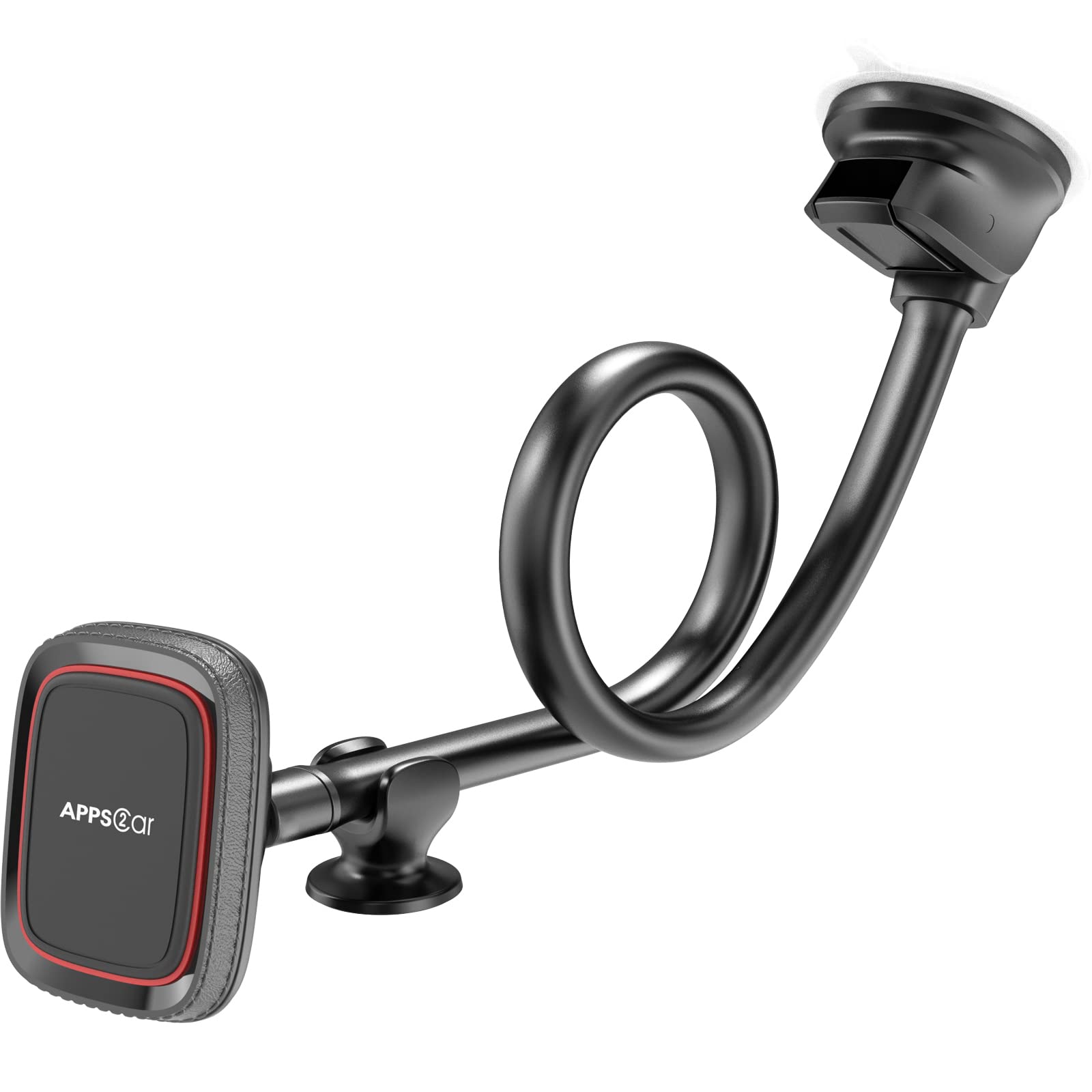 Apps2Car Magnetic Car Phone Holder Mount [Flexible Long Arm] Anti-Shake Windshield Phone Mount [6 Strong Magnets] Cell Phone Hol