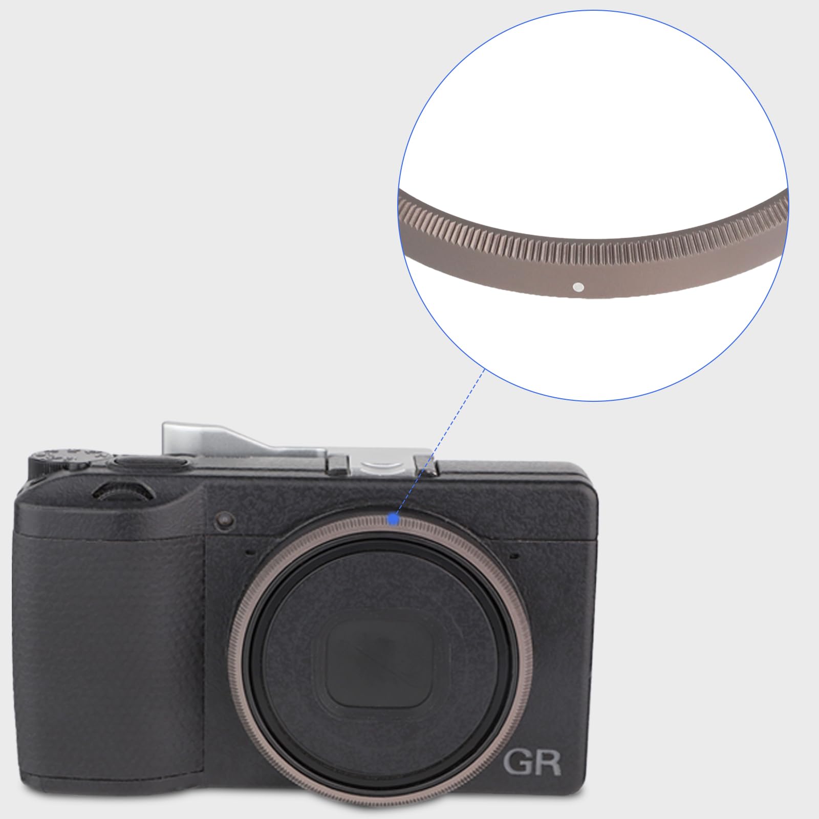 Haoge Rrc Gr3Xg Dark Gray Metal Decorate Ring Cap For Ricoh Gr3X/Griiix Camera Replaces Gn 2