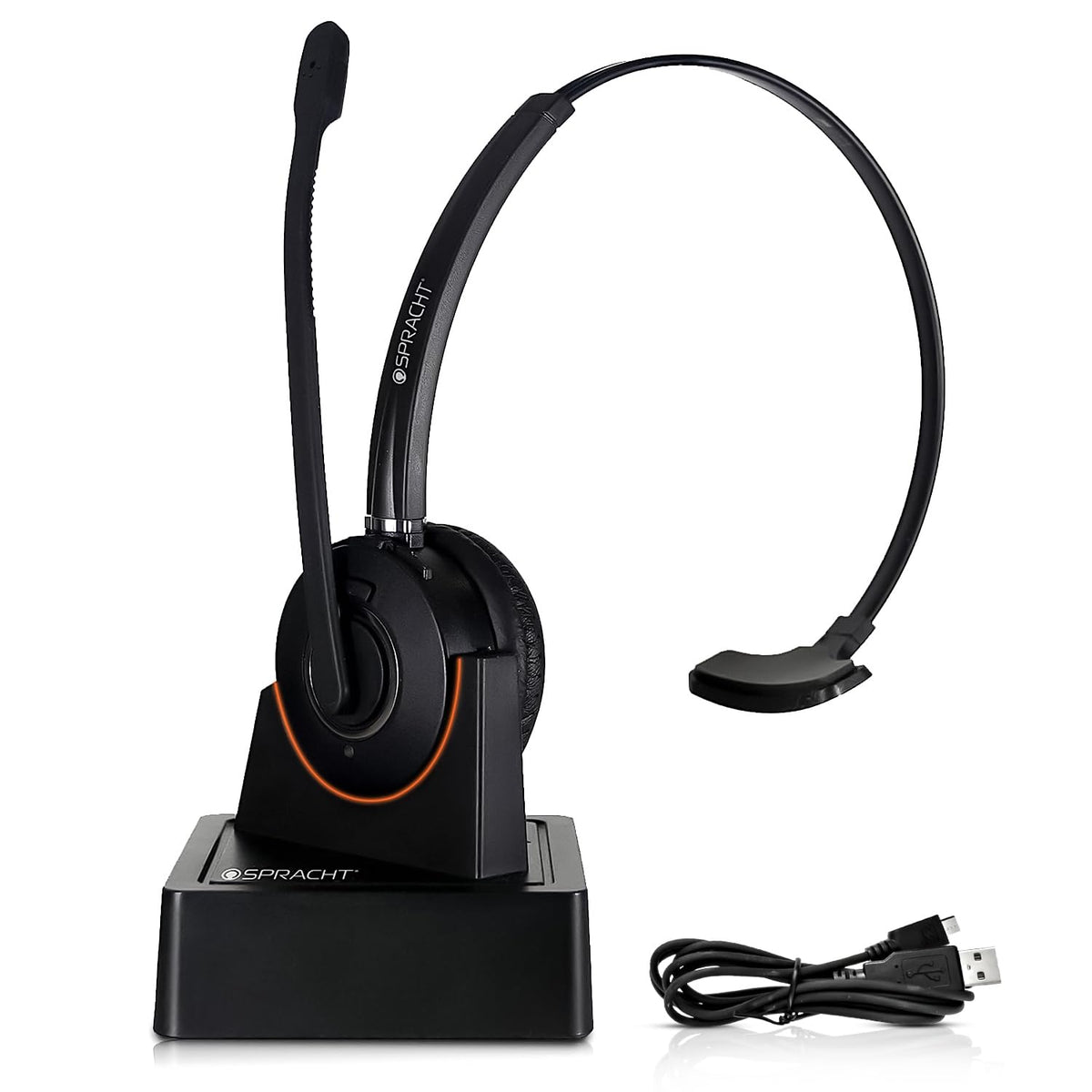 Spracht Hs 2060 Usb/Bt Combo Wireless Bluetooth Headset With Dsp Noise Cancellation | Usb Headset With 12/H Talk Time | Headset