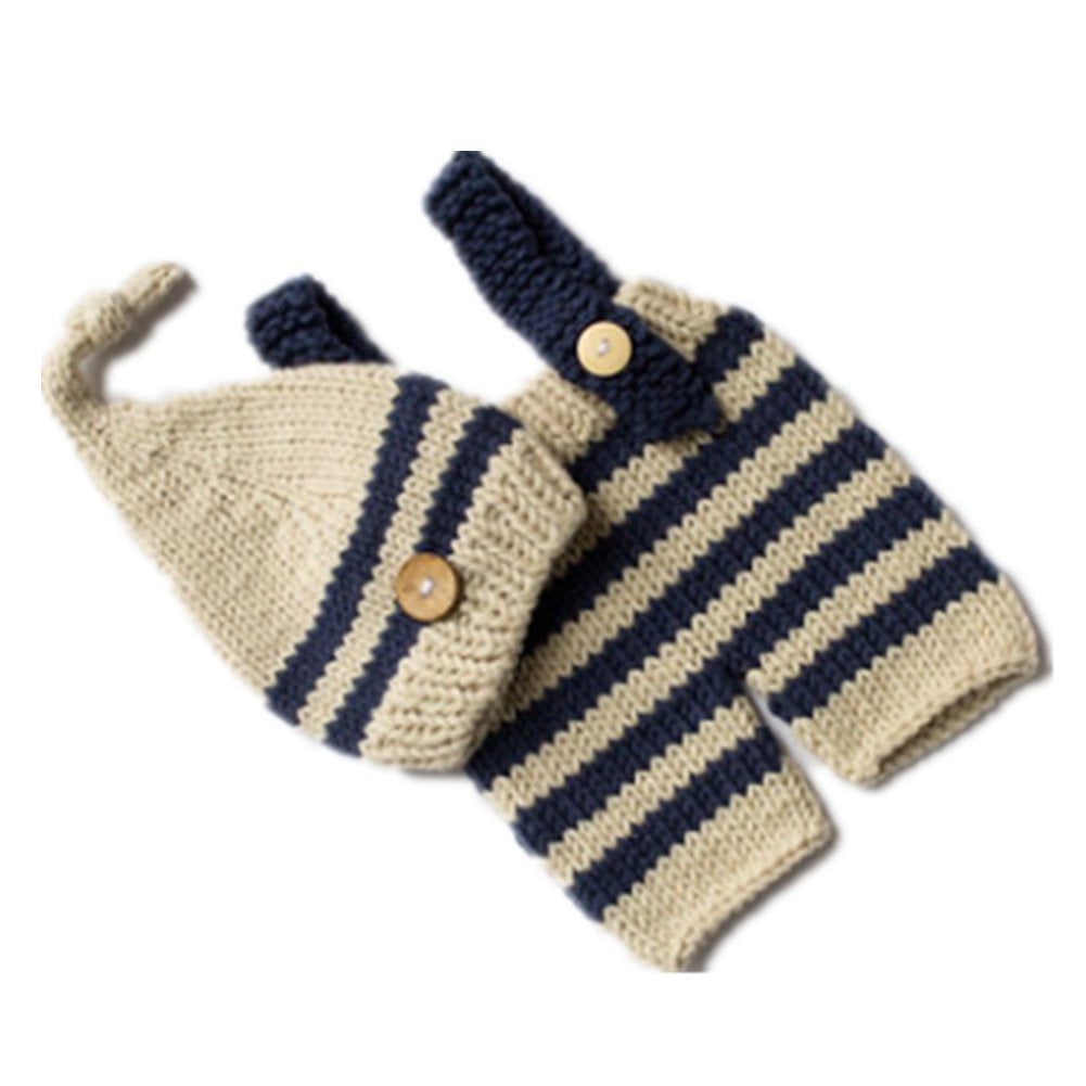 Fashion Newborn Baby Photography Props Boy Girls Photo Shoot Props Outfits Crochet Knitted Costume Unisex Cute Infant Hat Pants