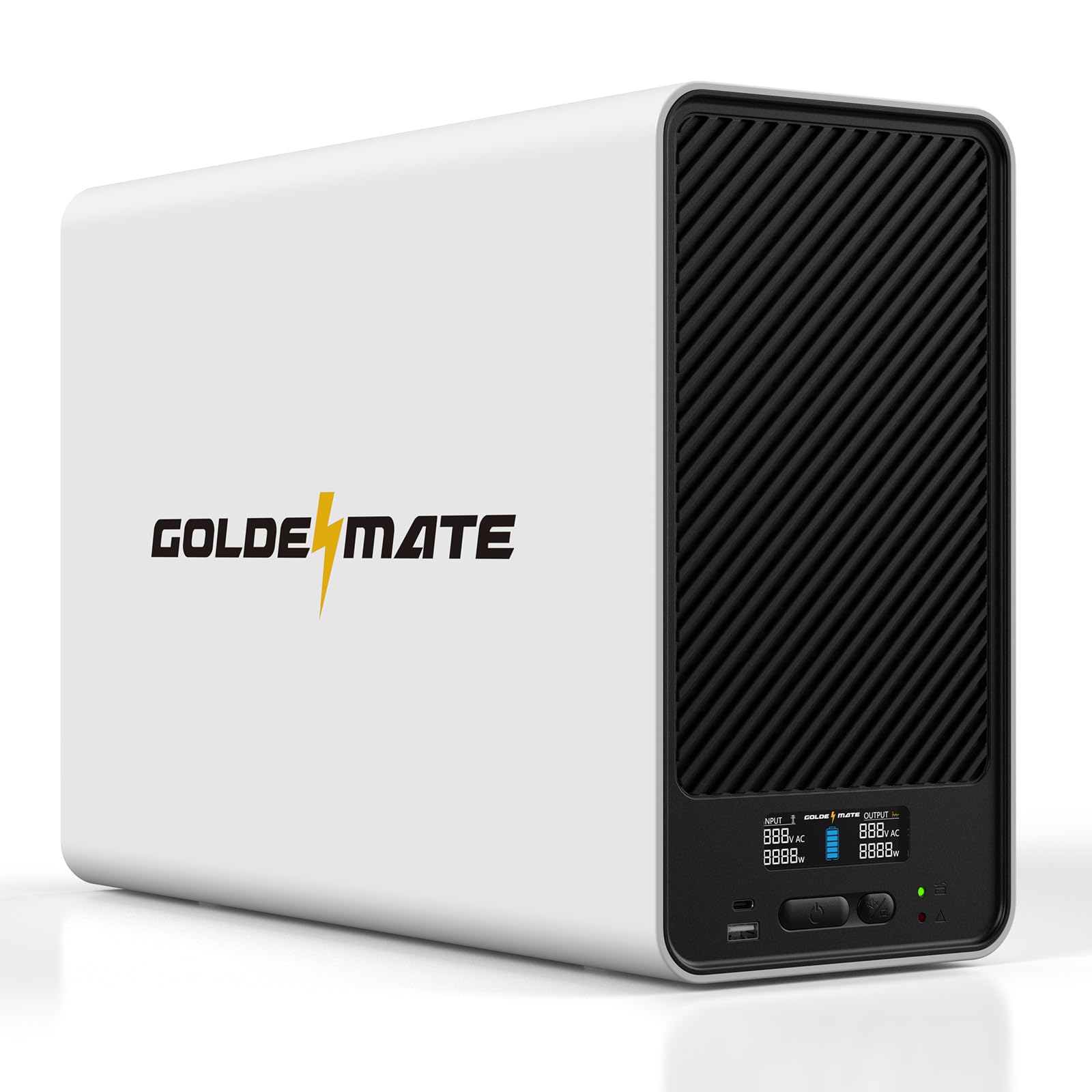 GOLDENMATE 2000VA/1600W Lithium UPS Battery Backup and Surge Protector, Backup Battery Power Supply with LiFePO4 Batteries, AVR,