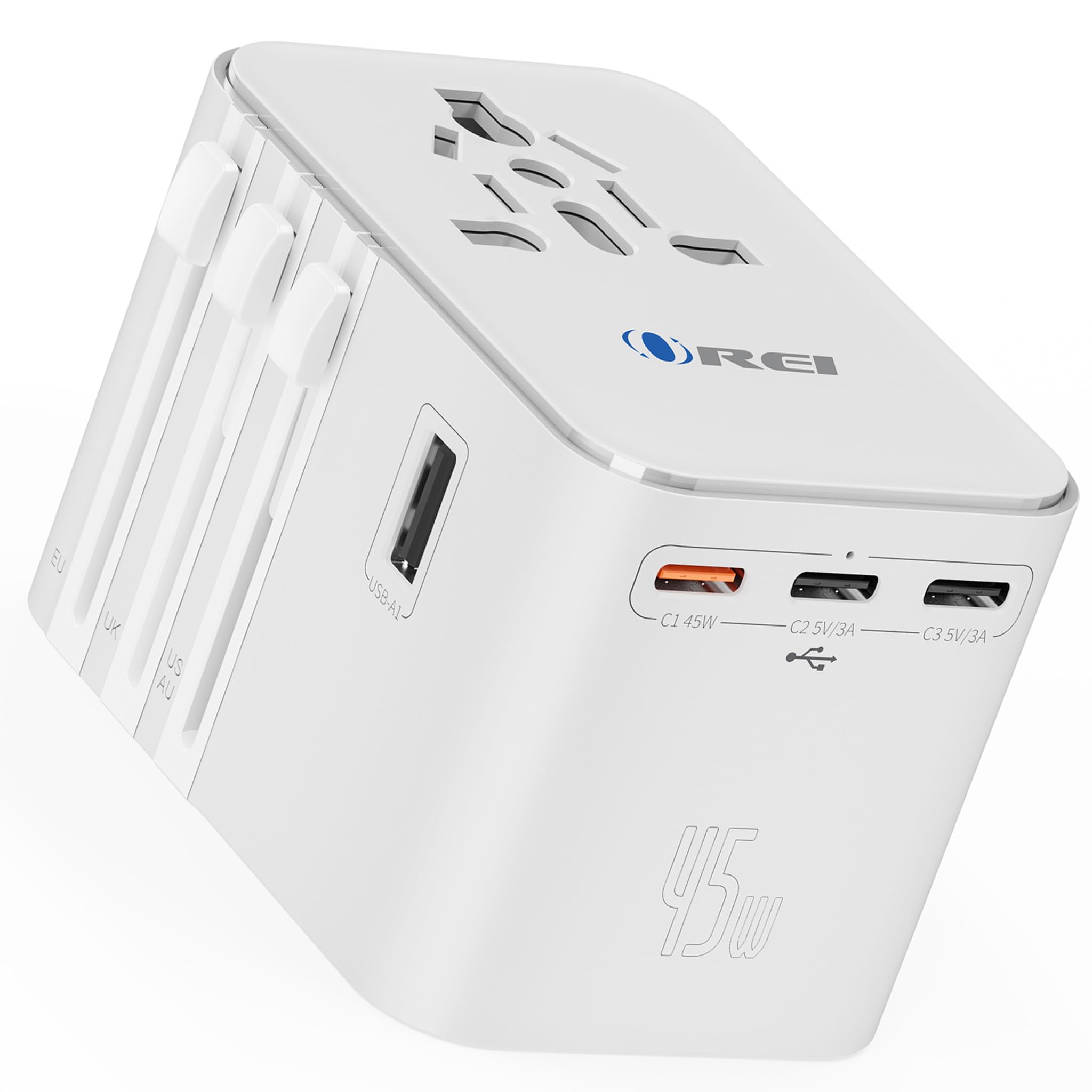 Orei 45Watt Universal Travel Adapter | 3X Usbc 2Xusb A   6 In 1 Universal Power Adapter | Universal Chargers For All Devices Com