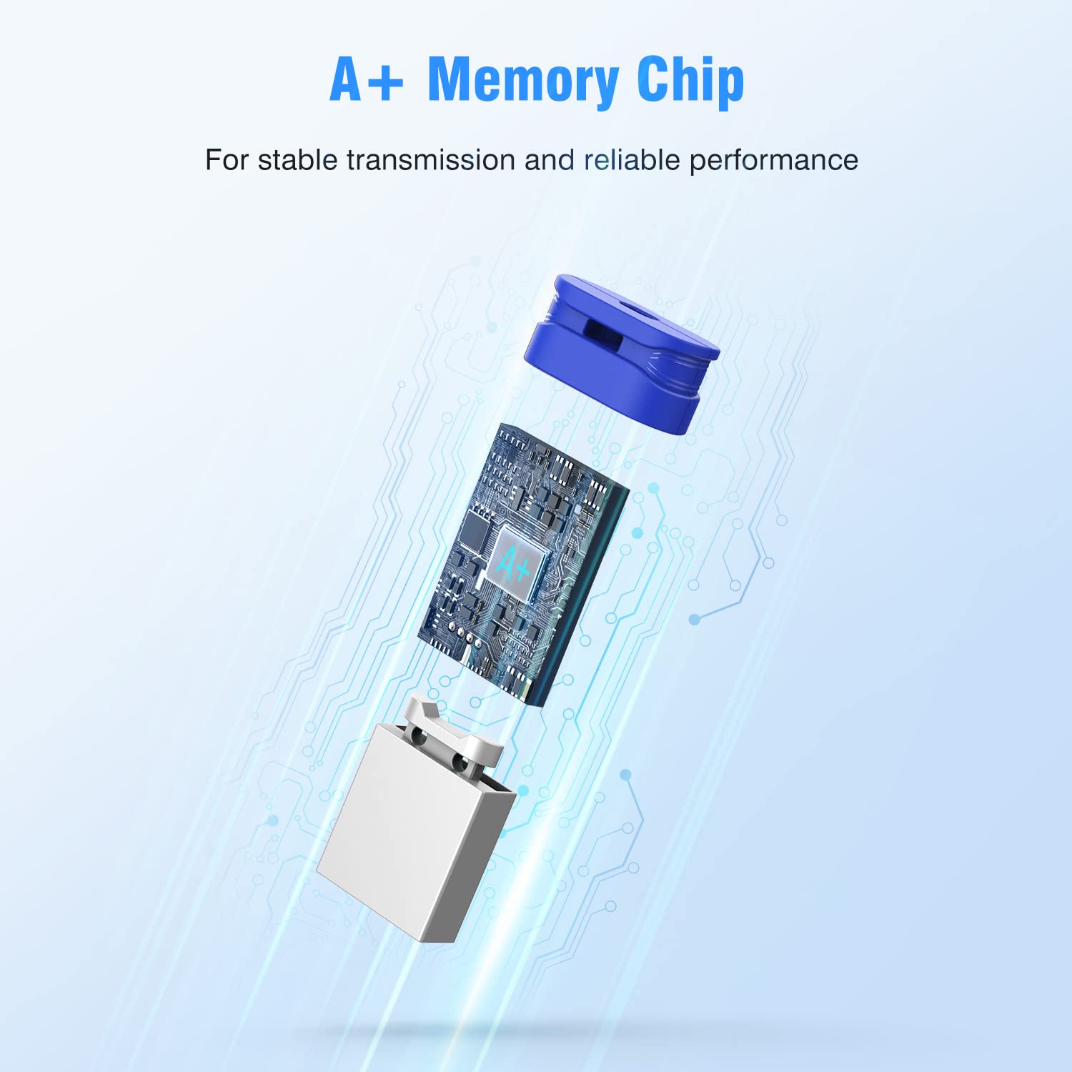 K&Zz 16Gb Mini Flash Drive 10 Pack 16 Gb Small Usb Flash Drives With Lanyard 16G Low Profile Usb Drive Gig Thumb Drive Memory Stick (16Gb, Blue)