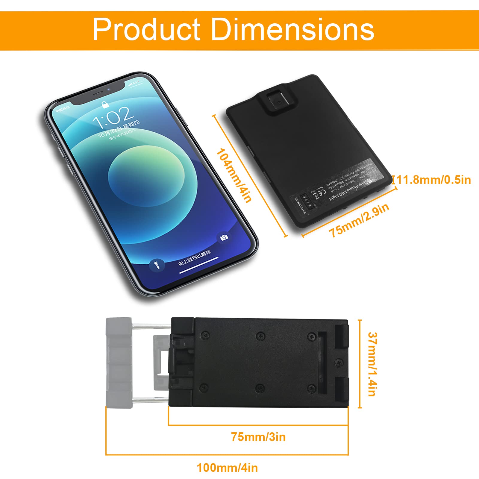 Greatlpt Selfie Light, 60 Led Phone Light, Light 2000Mah Rechargeable Clip Video Light, 10 Level Brightness Adjustment, Cri 95+,