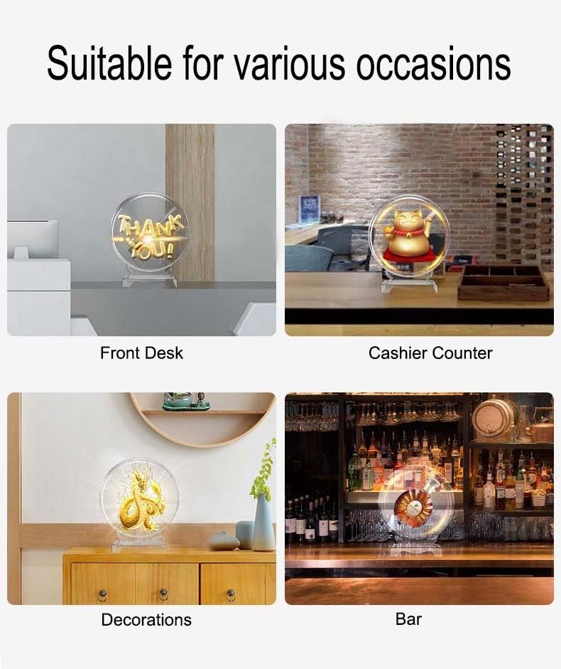 3D Hologram Fan, 7.9 Inch Wifi Hologram Fan Desktop With Cover,Portable Holographic Fan Projector Advertising Display For Store