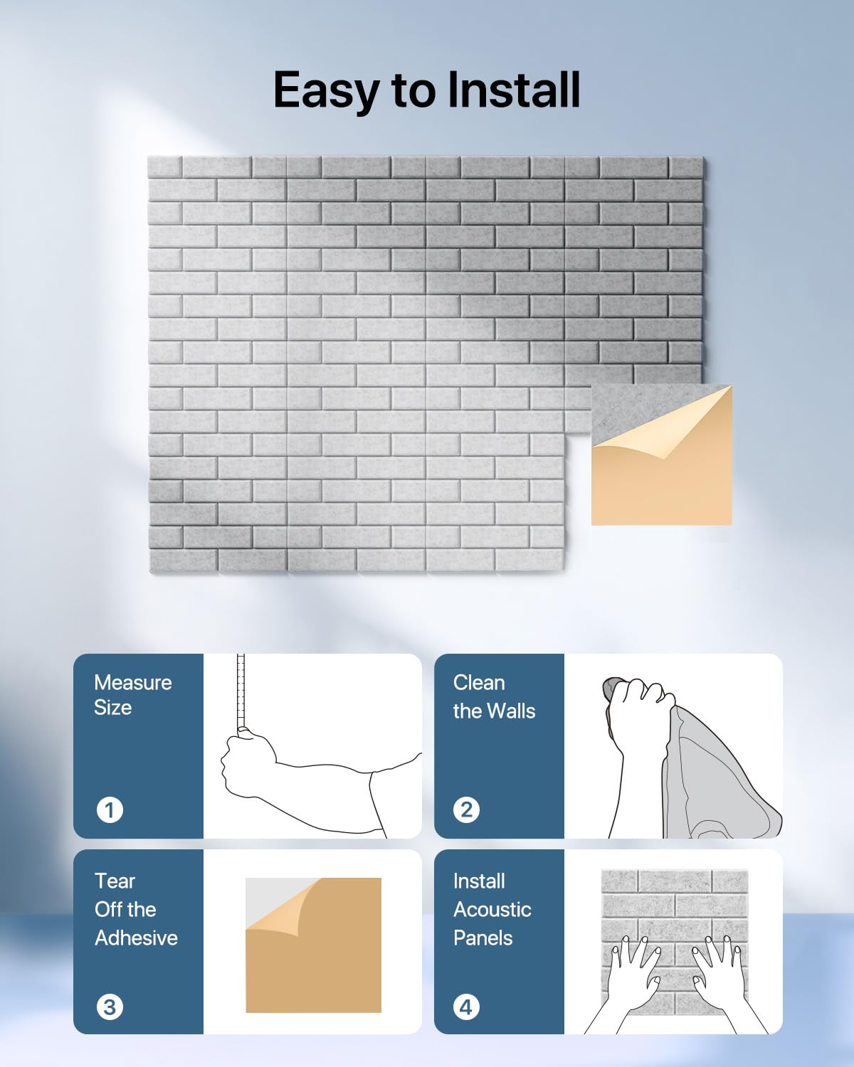 Soundproof Wall Panels, Kuchoow Sound Proof Panels For Walls, 18 Pack High Density Acoustic Panels Sound Absorbing Self Adhesive