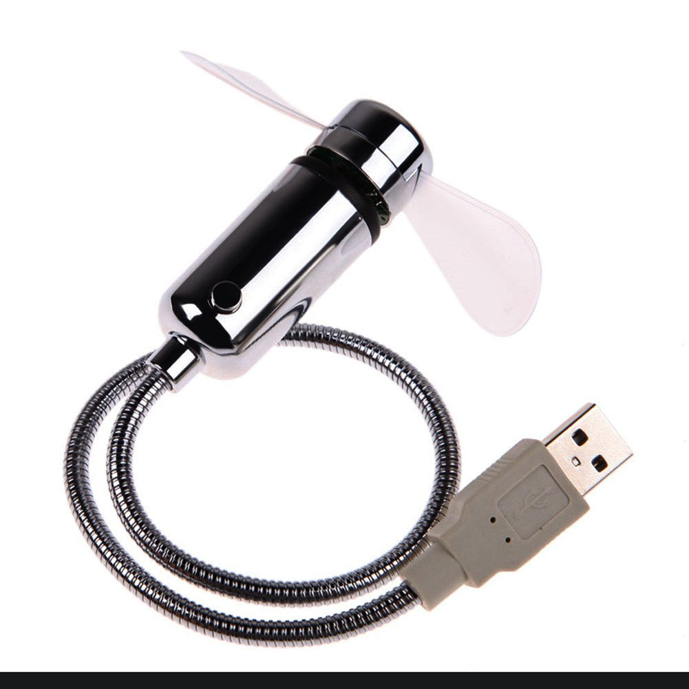 Anysecu Usb Clock Fan With Real Time Clock Led Light   Cool Gadget (Silver 1Pcs)