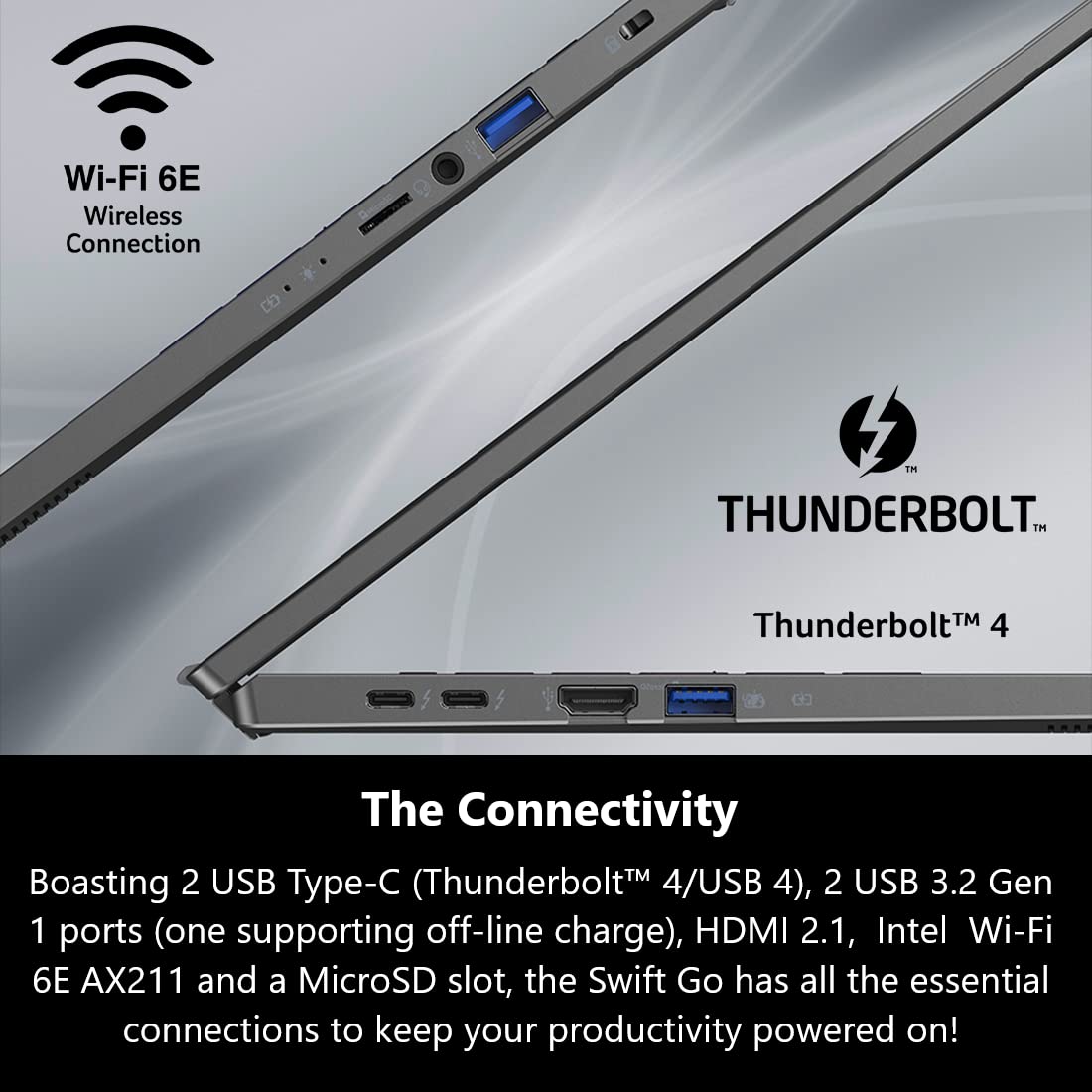 Acer Swift Go 16 Thin & Light Laptop | 16 1920 X 1200 100% Srgb 400Nit Display | Intel Core I5-1335U | Intel Iris Xe Graphics |