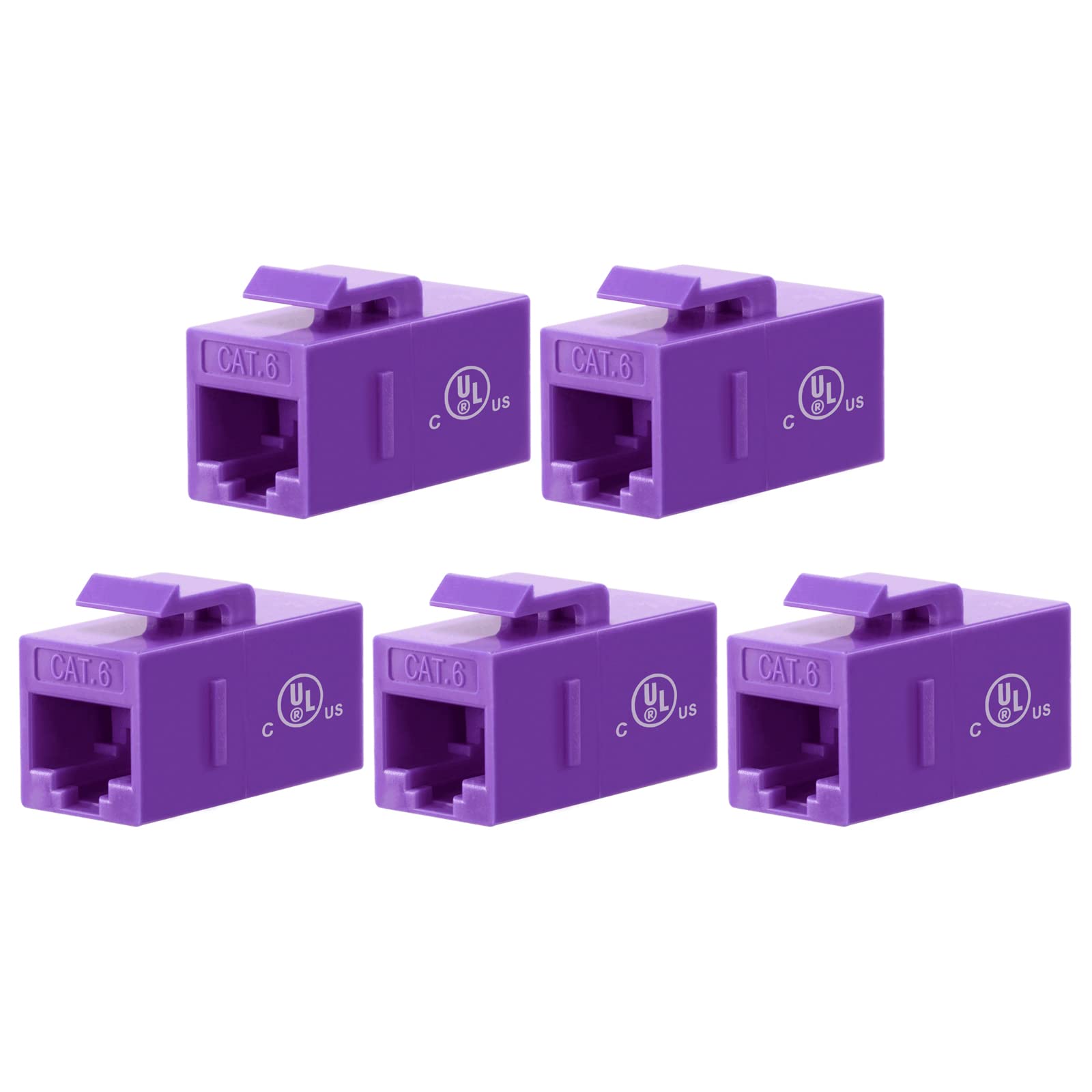VCE RJ45 Cat6 Ethernet Keystone Inline Coupler UL Listed, Female to Female Network Insert UTP for Cat6/Cat5e/Cat5 Cable 5-Pack P