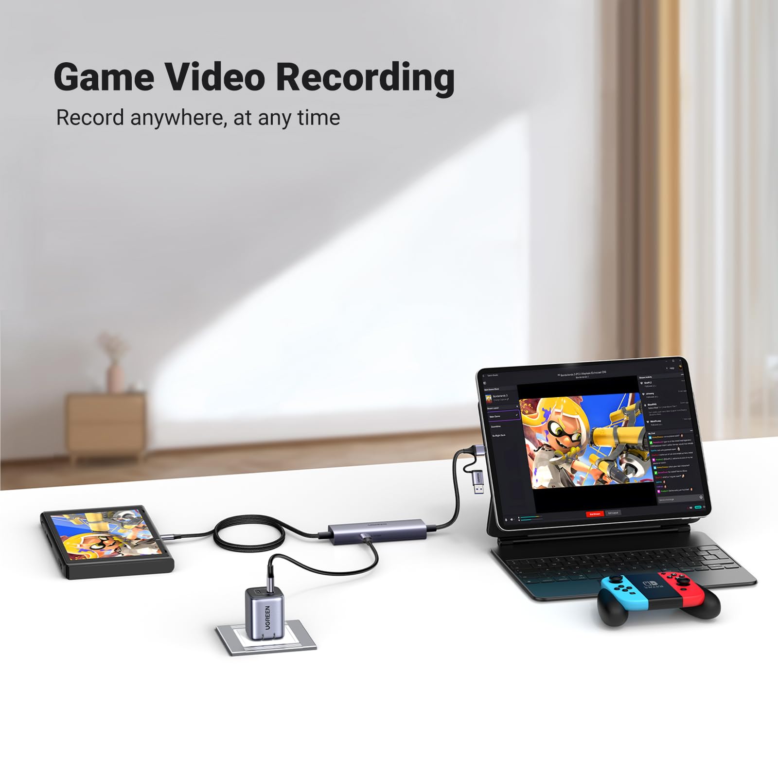 Ugreen Capture Card 1080P 60Fps 2K@30Hz Usb C To Usb A/C 4K Video Capture Card Usb 3.0 Support 100W Fast Charge With Ultra Low L