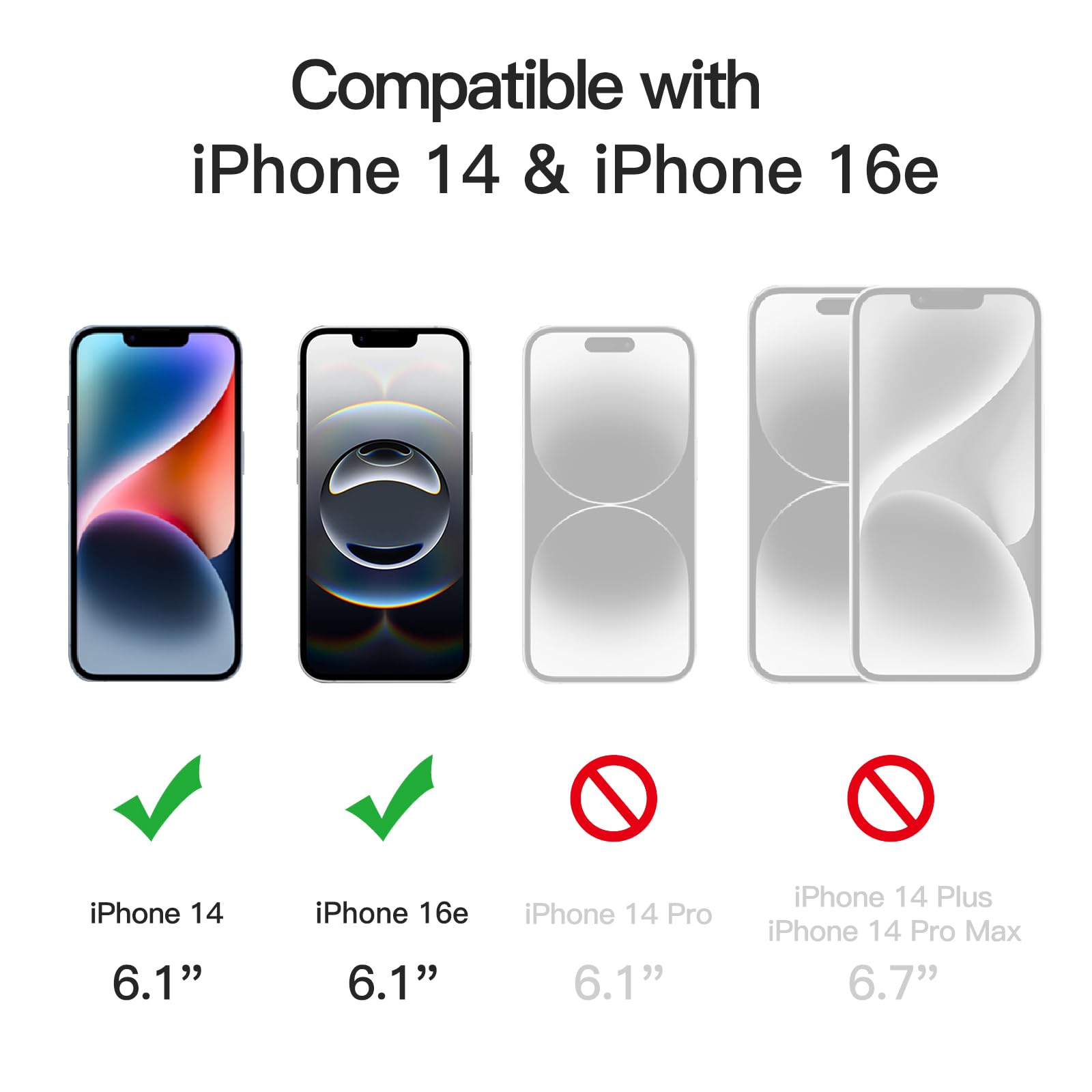 Jetech Full Coverage Screen Protector For Iphone 16E 2025, Iphone 14 6.1-Inch, 9H Tempered Glass Film Case-Friendly, Hd Clear, 3