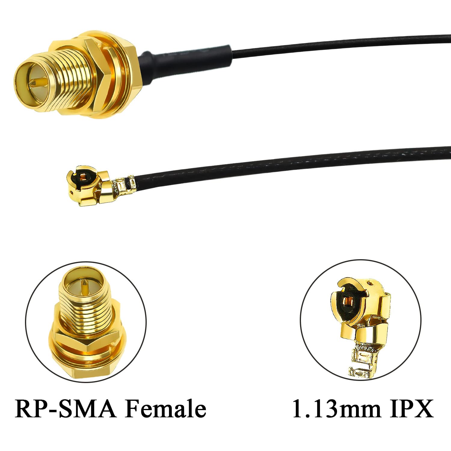 Tuolnk Ipx To Rp Sma Extension Cable U.Fl Ipex To Reverse Polarity Sma Female Wifi Antenna Pigtail Cable 1.13Mm Extension Cable