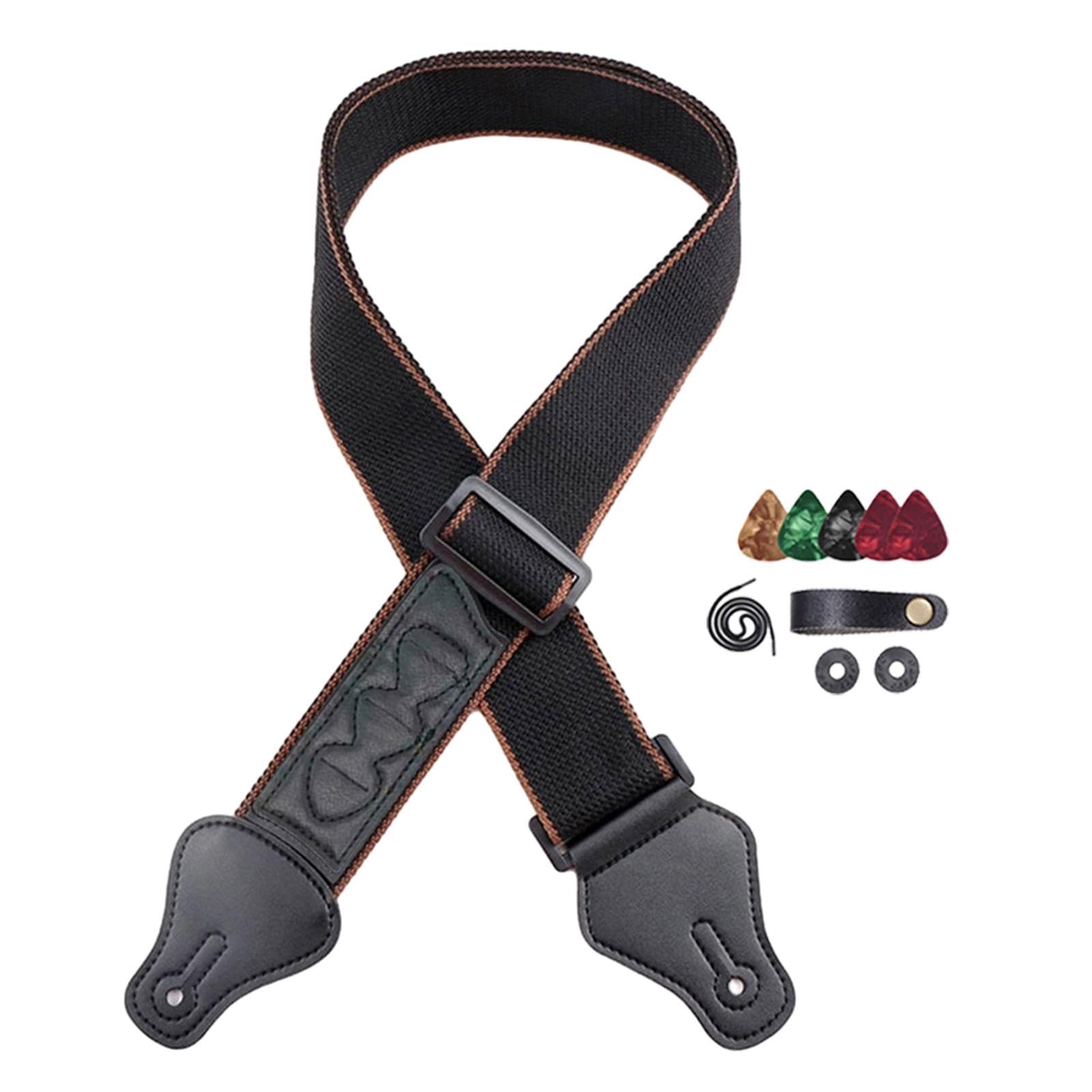 SECRET DESIRE Guitar Strap with Pick Holders Guitar Shoulder Straps Belts for Bass Guitars black|Guitar accessories|tools gear g