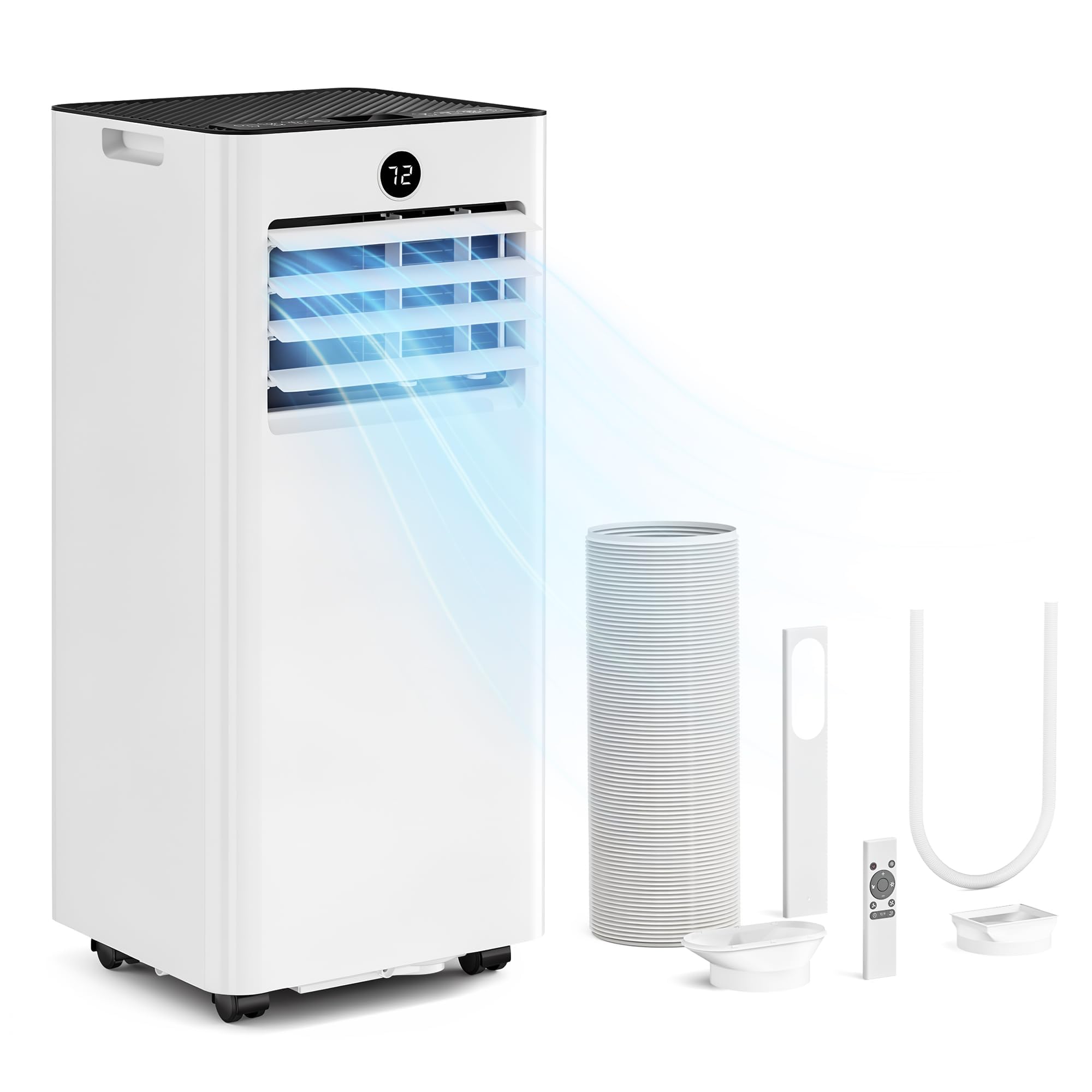 Nexaro 8000 BTU Small Portable Air Conditioner, Compact Portable AC Unit for Room up to 350 Sq.Ft, 4-in-1 Air Conditioner Portab