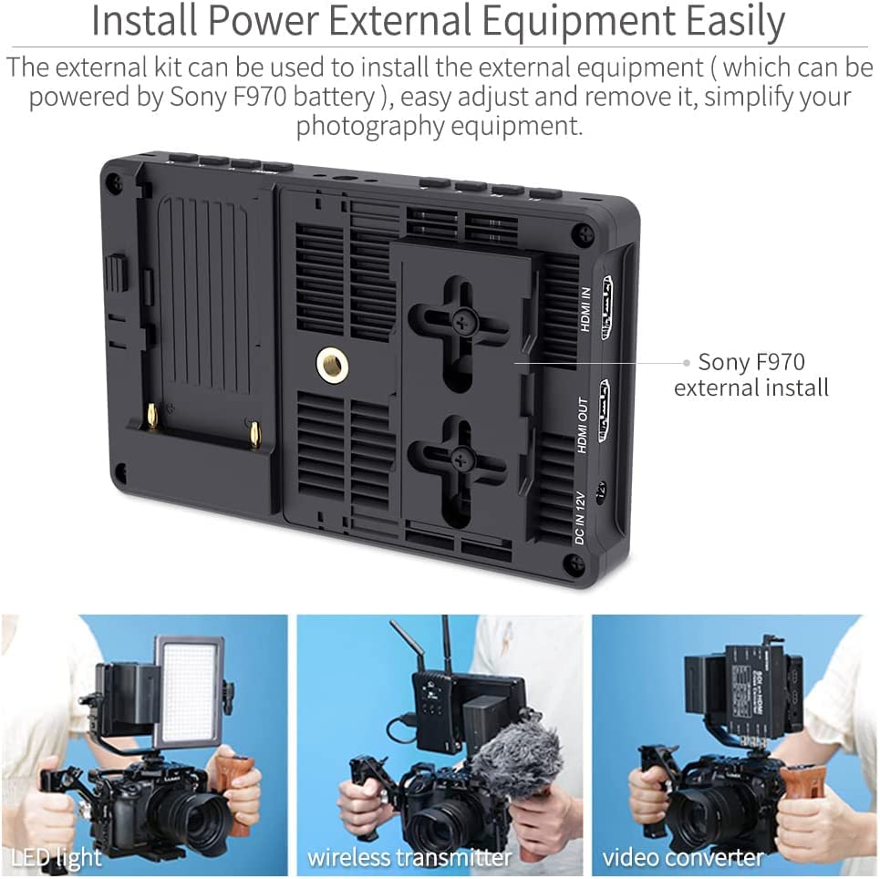 Feelworld F5 Pro V4+ Battery+ Charger+Carry Case 6 Inch Touchscreen Camera Field Monitor With 3D Lut F970 External Kit Install A