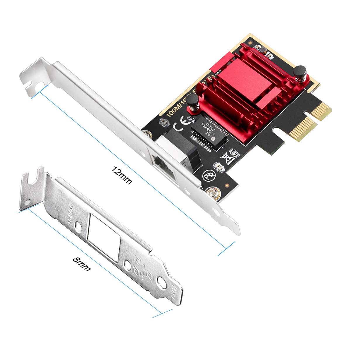 Cudy 2.5Gbps Pci Express Network Adapter, 2.5Gbase T Pcie Card, Rtl8125 Nic, Wake On Lan, Flow Control, Low Profile Bracket, Windows 11/10 /8/8.1/7, Windows Server 2012, 2008, Linux Pe25