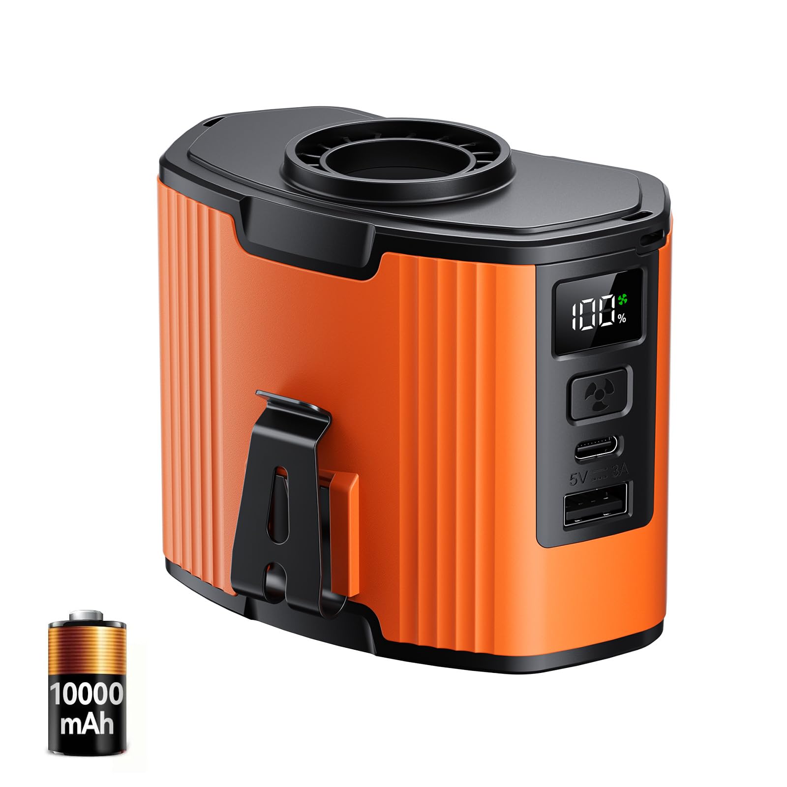 Waist fan,Portable Fan Rechargeable,Strong Airflow Mini Wearable Belt Fans,10 Speed Portable Neck Fans,Outdoor,Camping,Jobsite,F